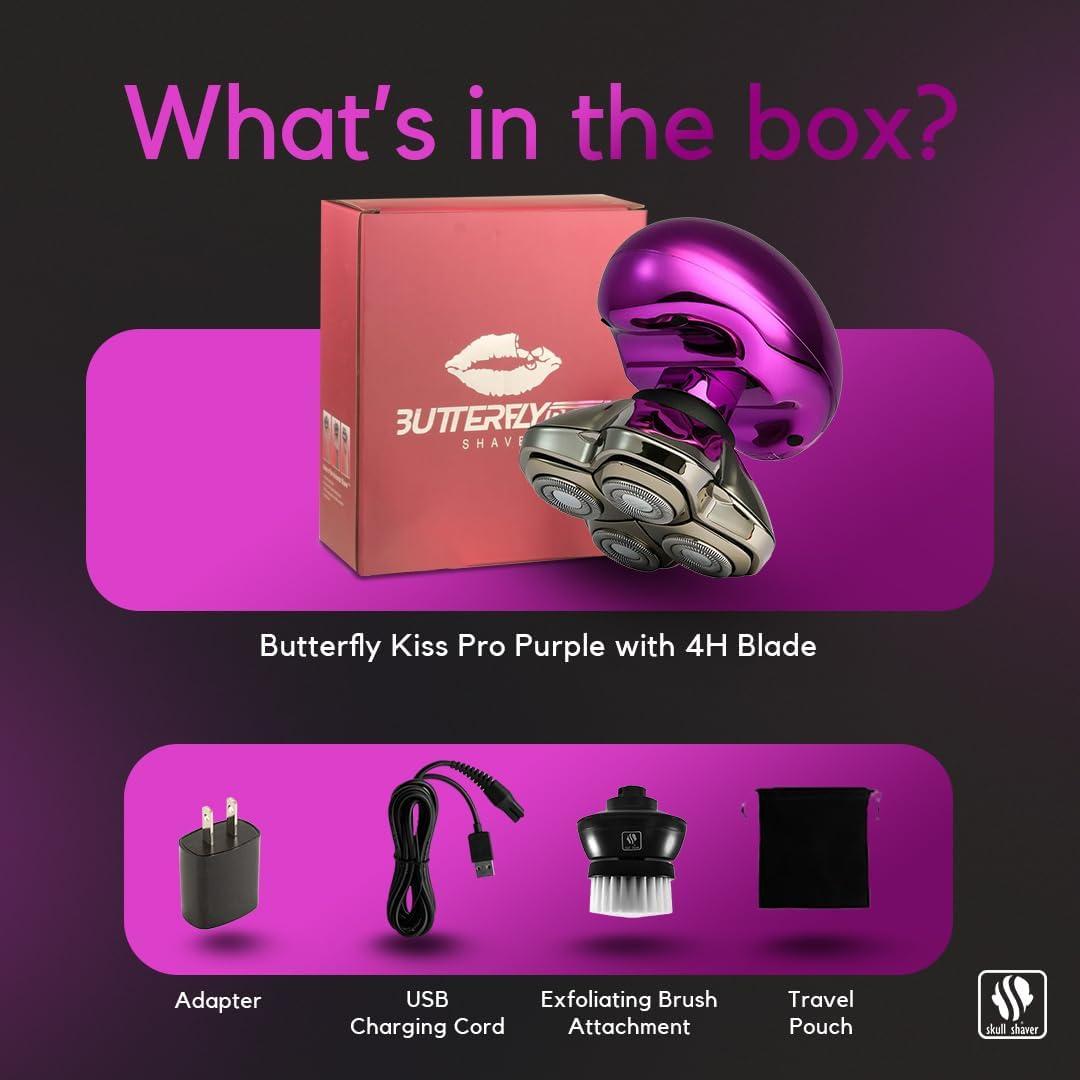 Afeitadora Eléctrica Skull Shaver Butterfly Kiss Pro Púrpura