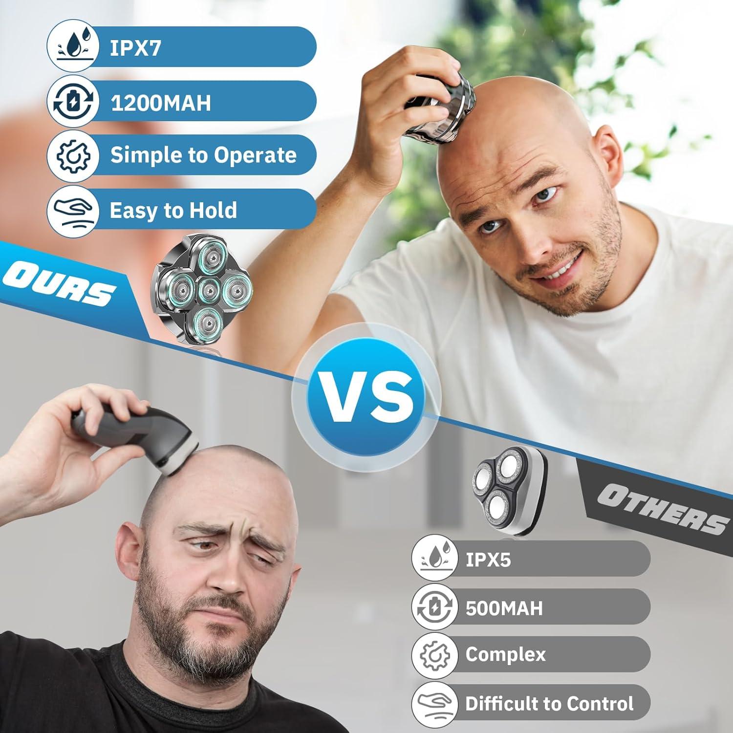 Afeitadora eléctrica Luctry RQ518 para cabeza calva 120 min