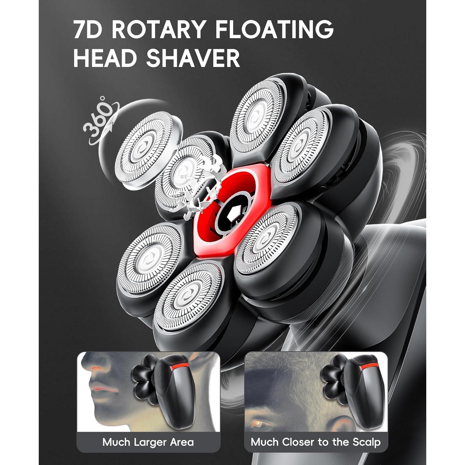 Afeitadora Eléctrica Rotativa 7D MALEGEBAZ Impermeable IPX8