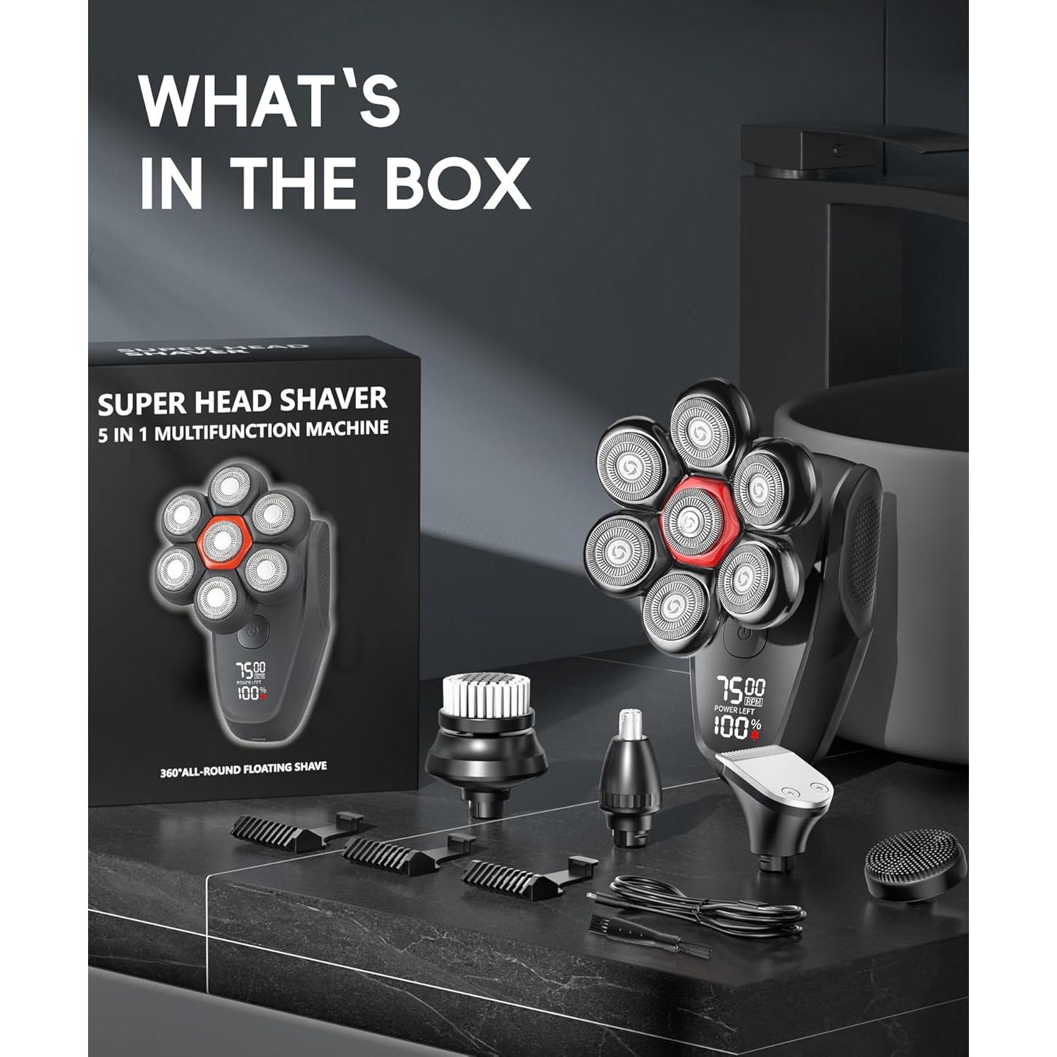 Afeitadora Eléctrica Rotativa 7D MALEGEBAZ Impermeable IPX8