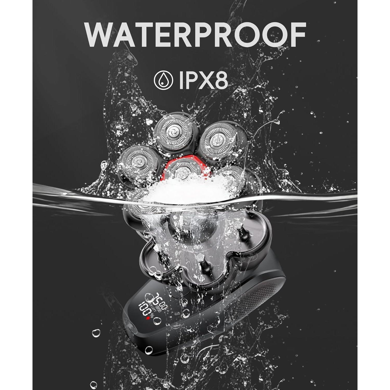 Afeitadora Eléctrica Rotativa 7D MALEGEBAZ Impermeable IPX8