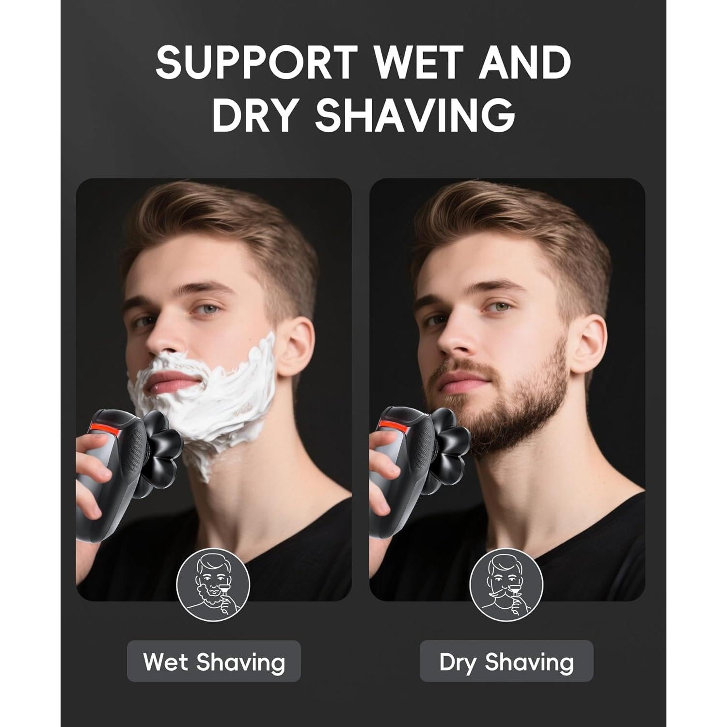 Afeitadora Eléctrica Rotativa 7D MALEGEBAZ Impermeable IPX8