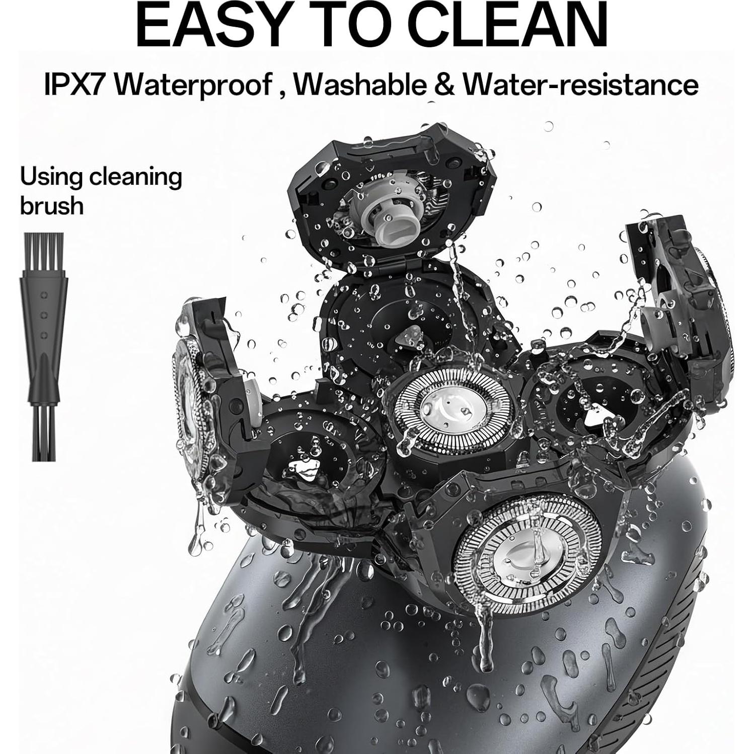 Afeitadora eléctrica 5 en 1 WEQOEE gris, recargable y a prueba de agua