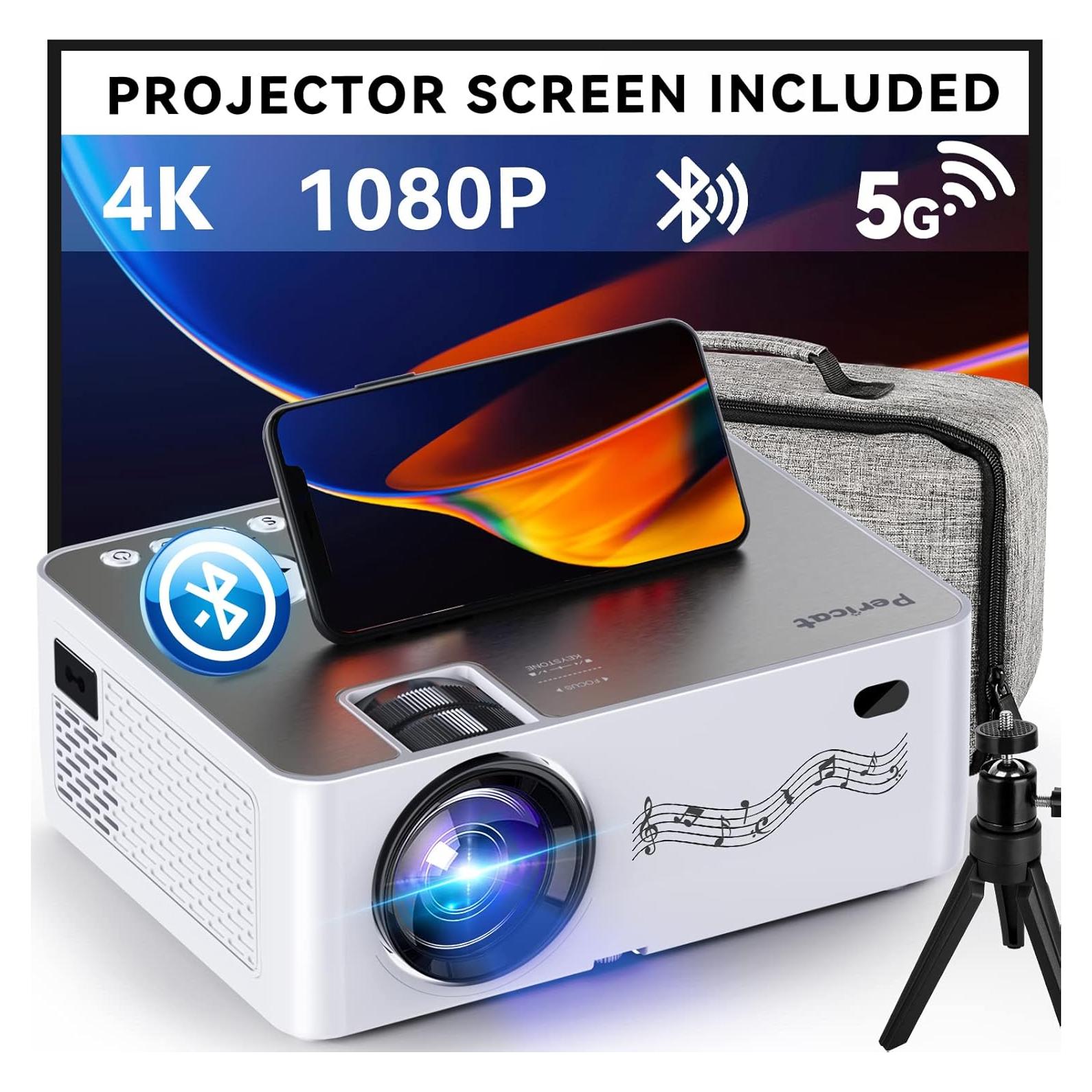 Proyector 1080P Pericat L2 con WiFi y Bluetooth, Pantalla 100"
