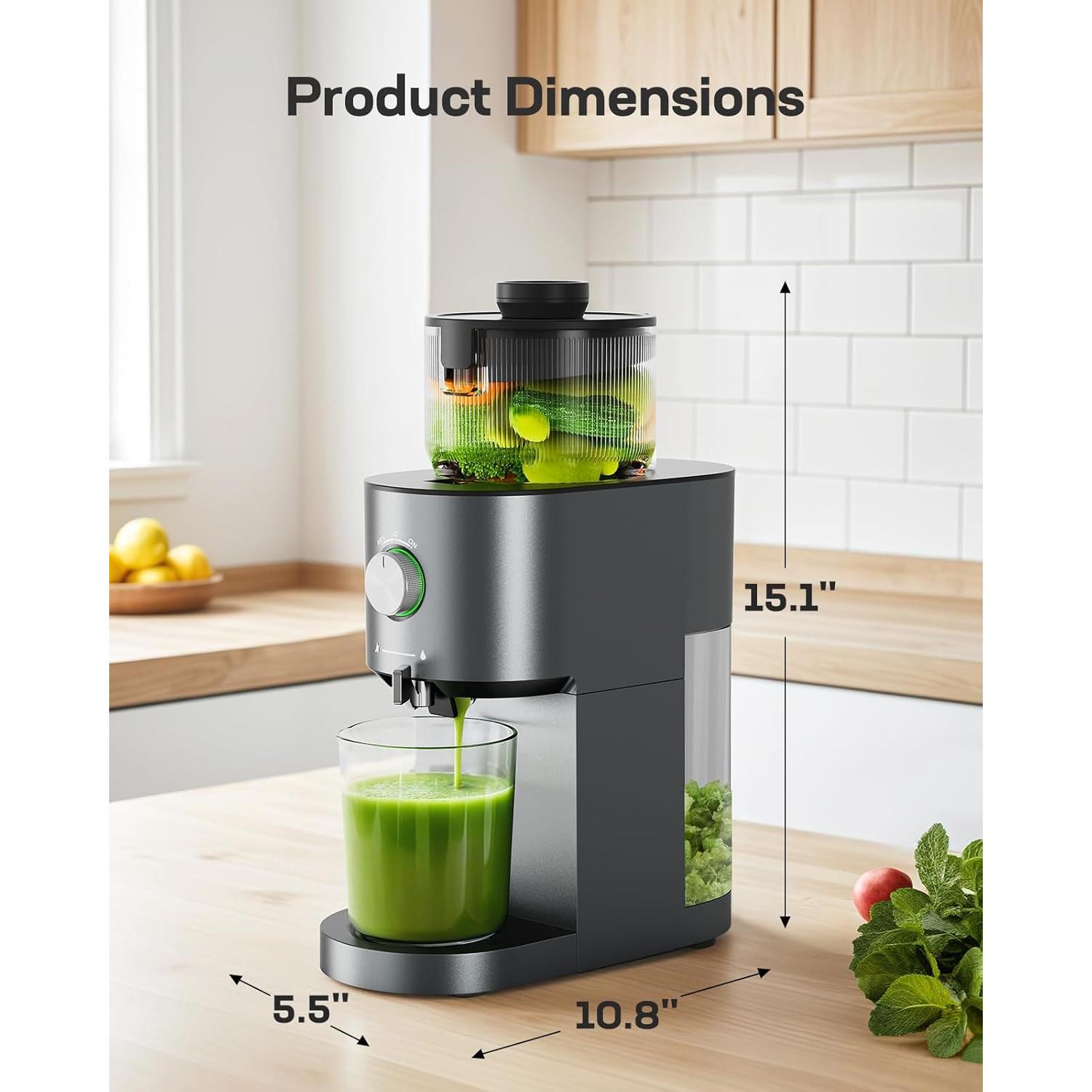 Exprimidor de Prensa Fría Silonn SLMCJ01B, 100W, 13.7cm