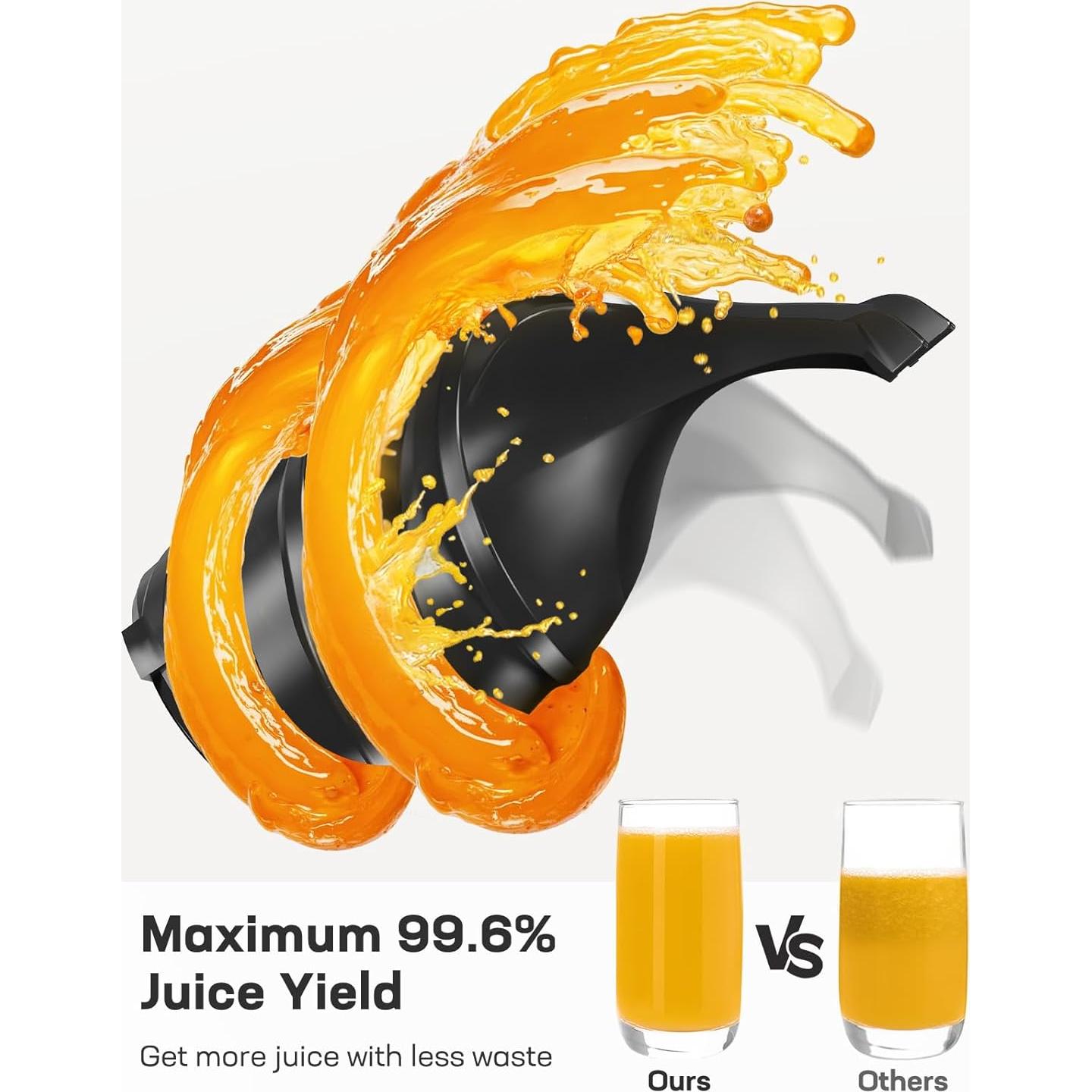 Exprimidor de Prensa Fría Silonn SLMCJ01B, 100W, 13.7cm