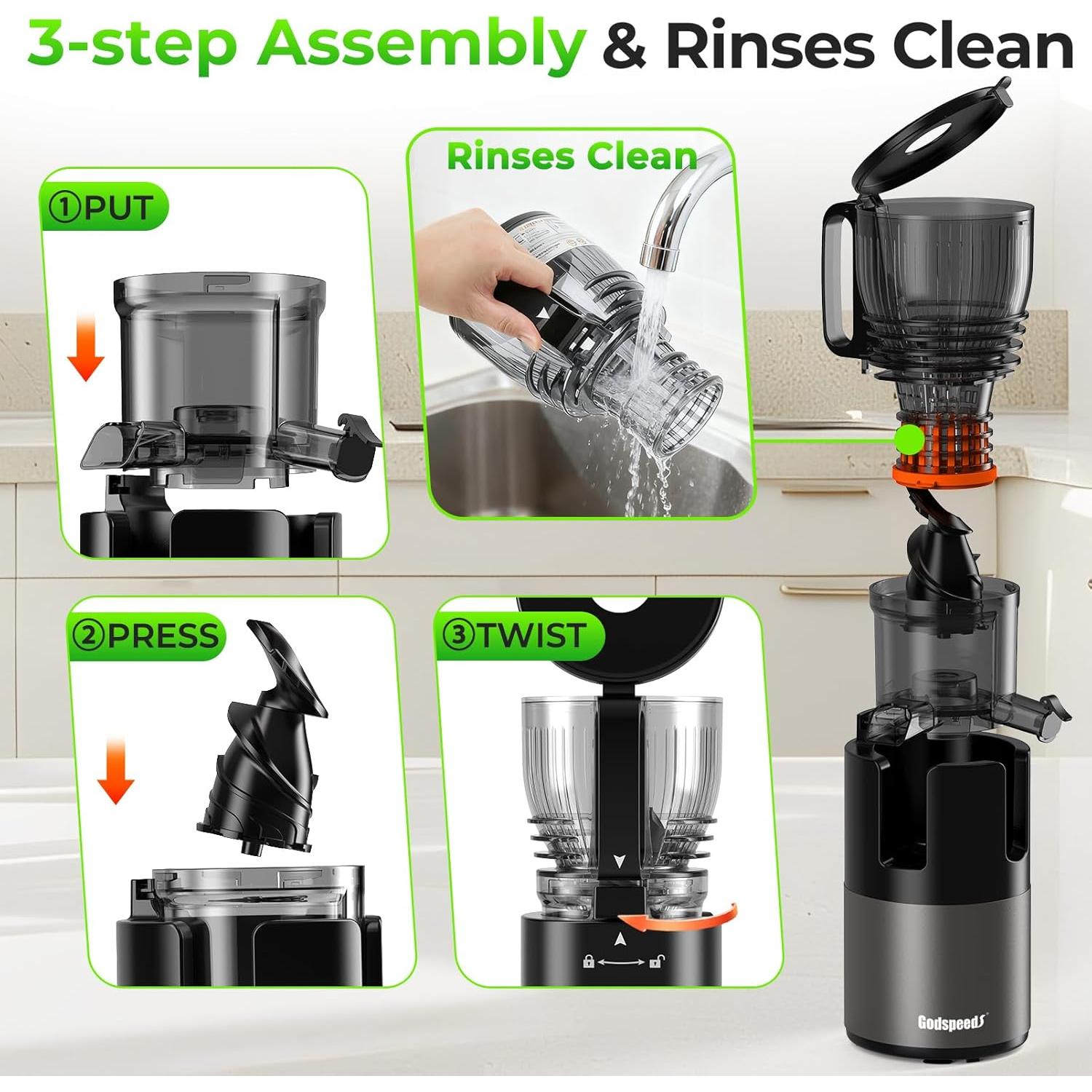 Exprimidor Lento Godspeeds MP-802Q 3.63 kg Boca Ancha 14.73 cm