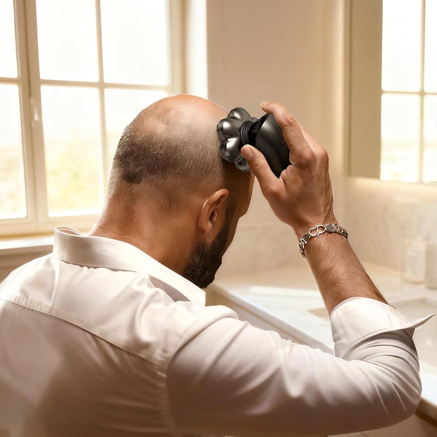 Afeitadora eléctrica HiBig 7D para hombres calvos, 5 en 1, gris