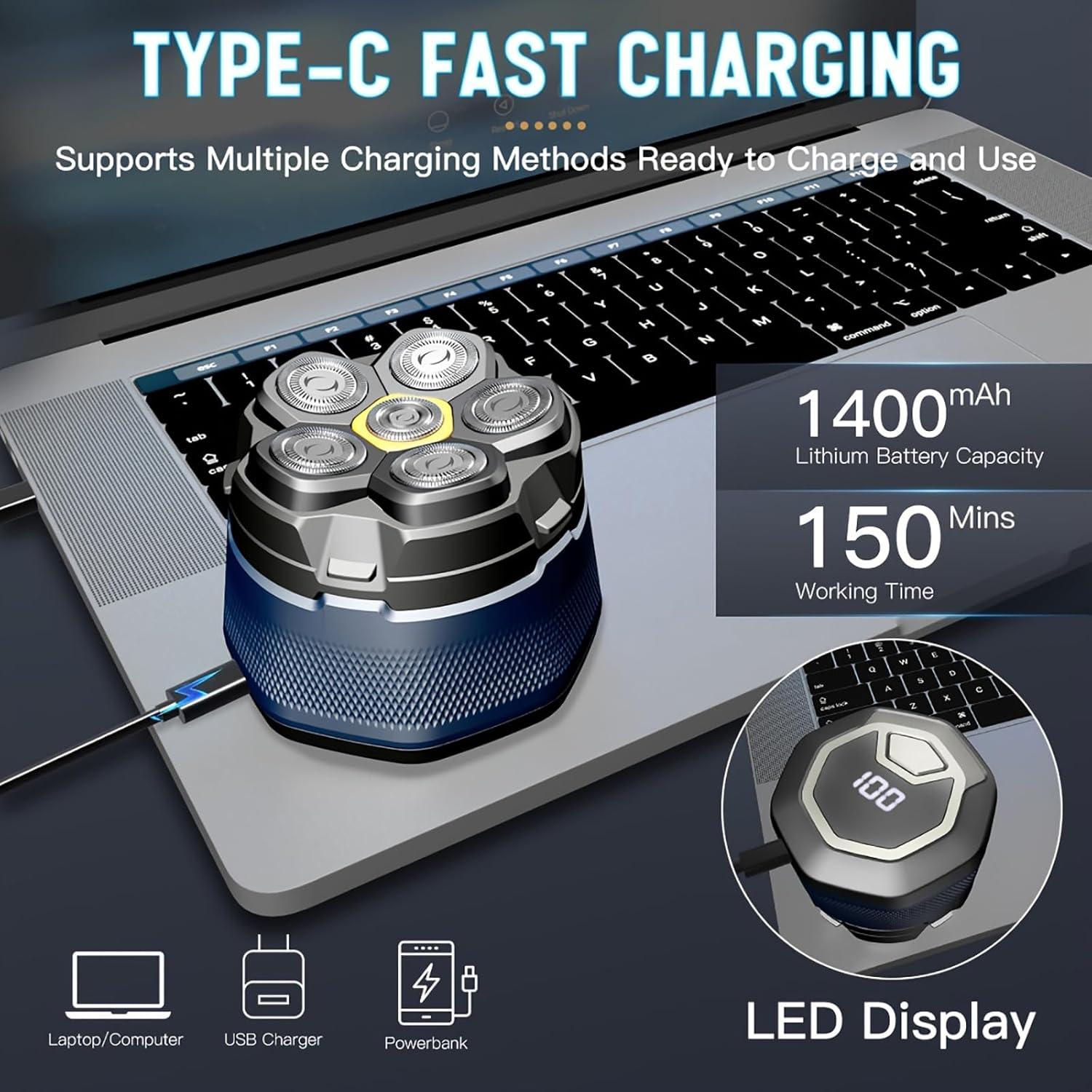 Afeitadora Eléctrica 6D Famhnto LF-8750 Recargable IPX8