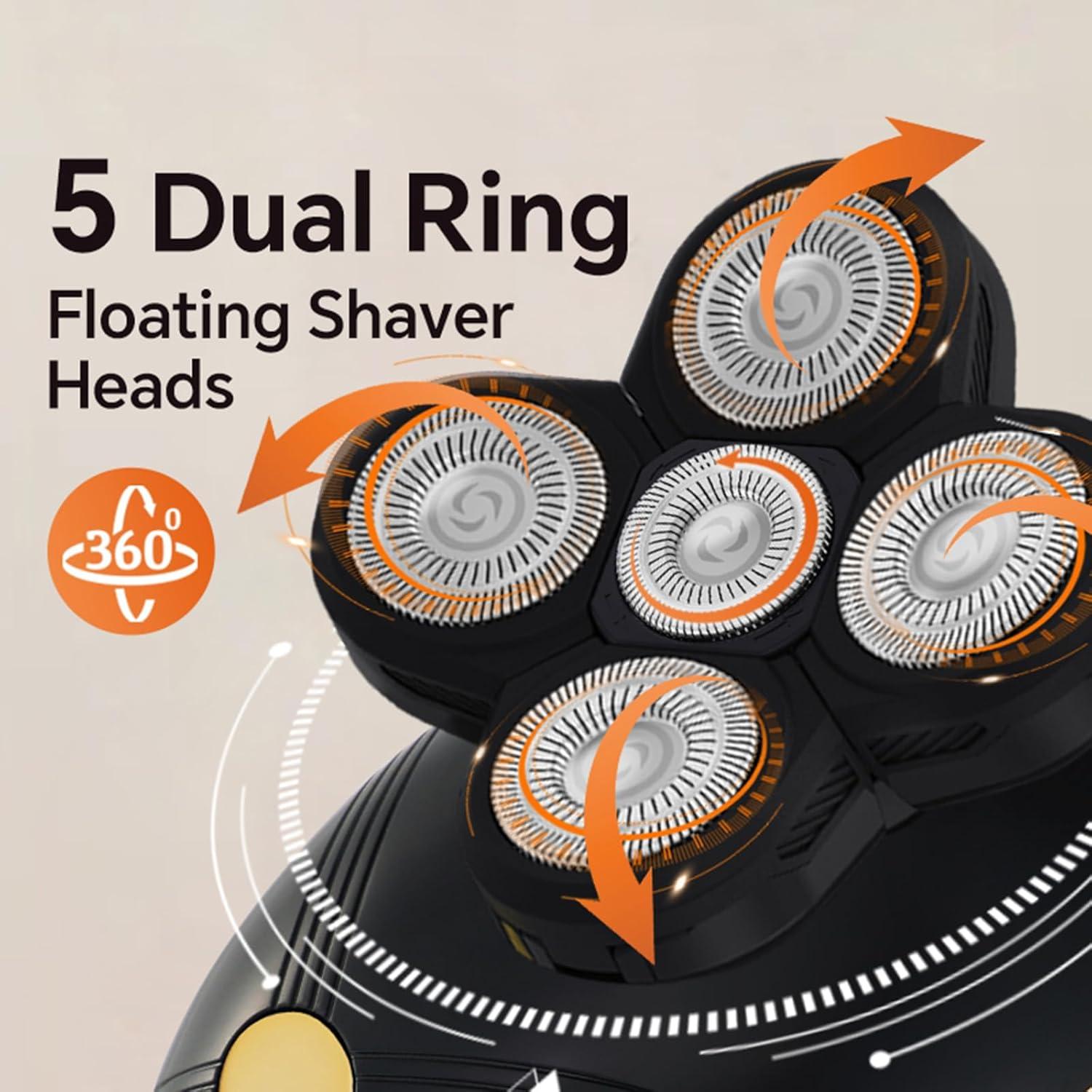 Afeitadora Eléctrica Recargable Laikme 5D para Cabeza Calva