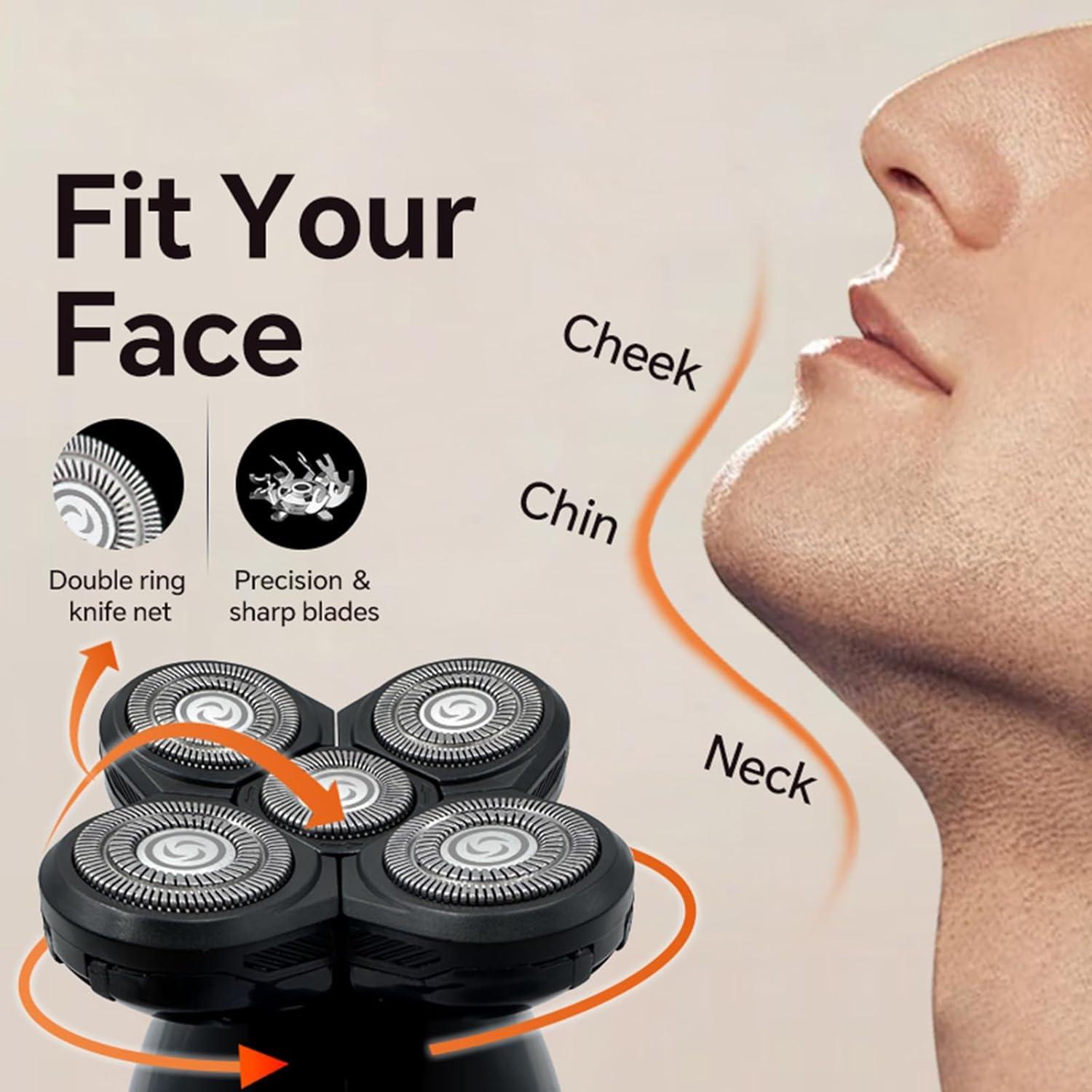 Afeitadora Eléctrica Recargable Laikme 5D para Cabeza Calva