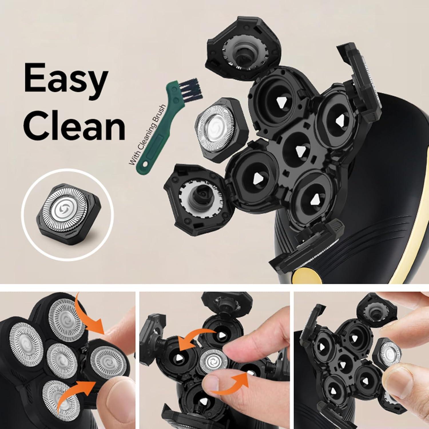 Afeitadora Eléctrica Recargable Laikme 5D para Cabeza Calva