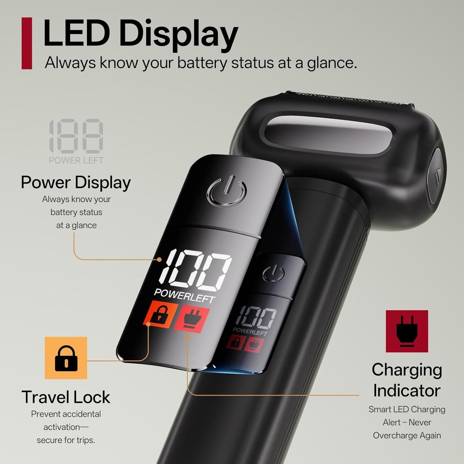 Afeitadora eléctrica PRITECH 4D impermeable con pantalla LED