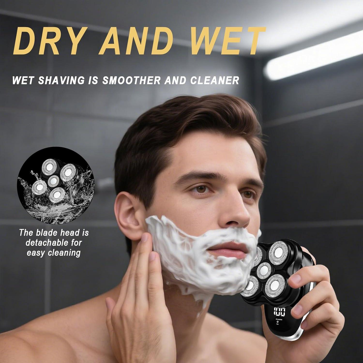 Afeitadora de Cabeza Eléctrica LQT 2025 Flotante 5D Impermeable