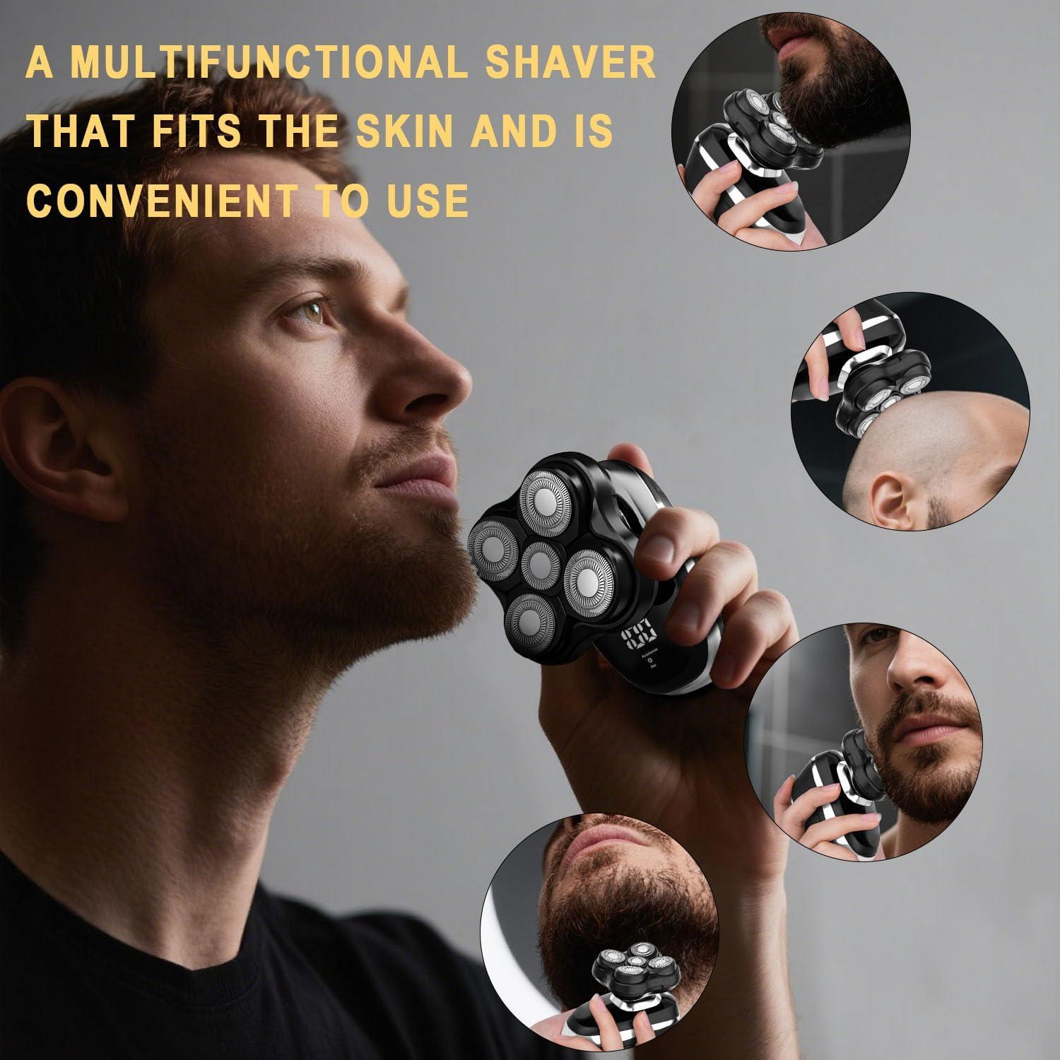 Afeitadora de Cabeza Eléctrica LQT 2025 Flotante 5D Impermeable