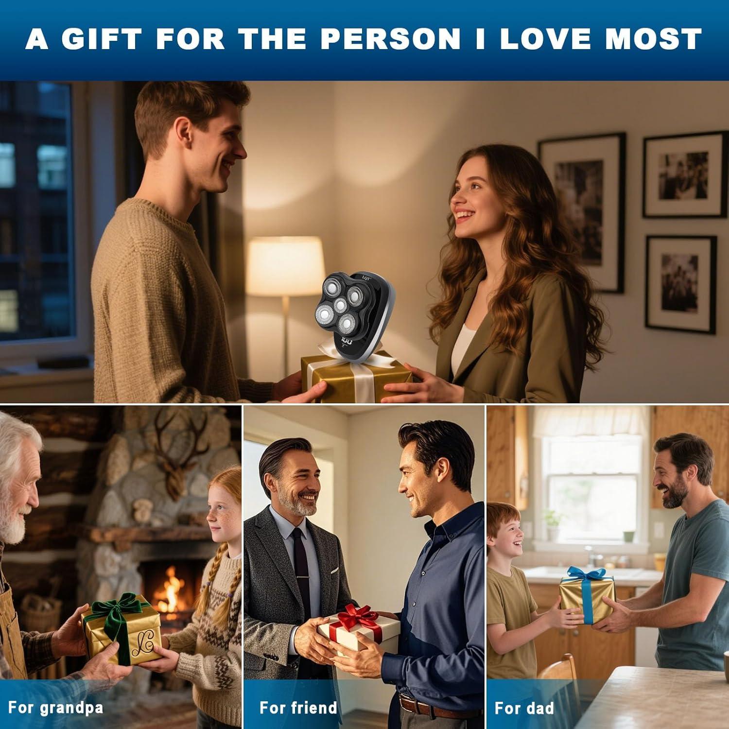 Afeitadora de Cabeza Eléctrica LQT 2025 Flotante 5D Impermeable