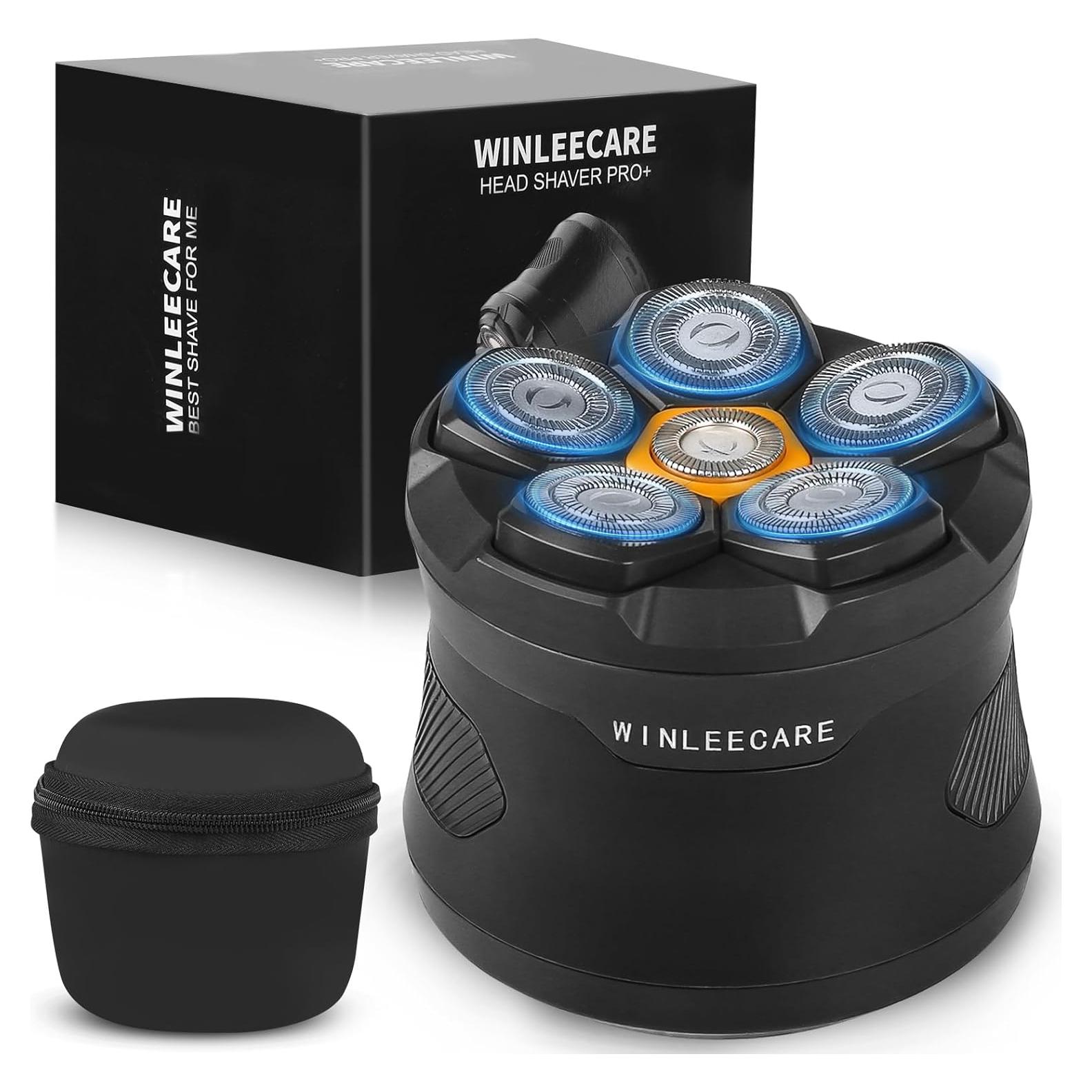 Afeitadora magnética 6D Winleecare para cabeza y cara negra