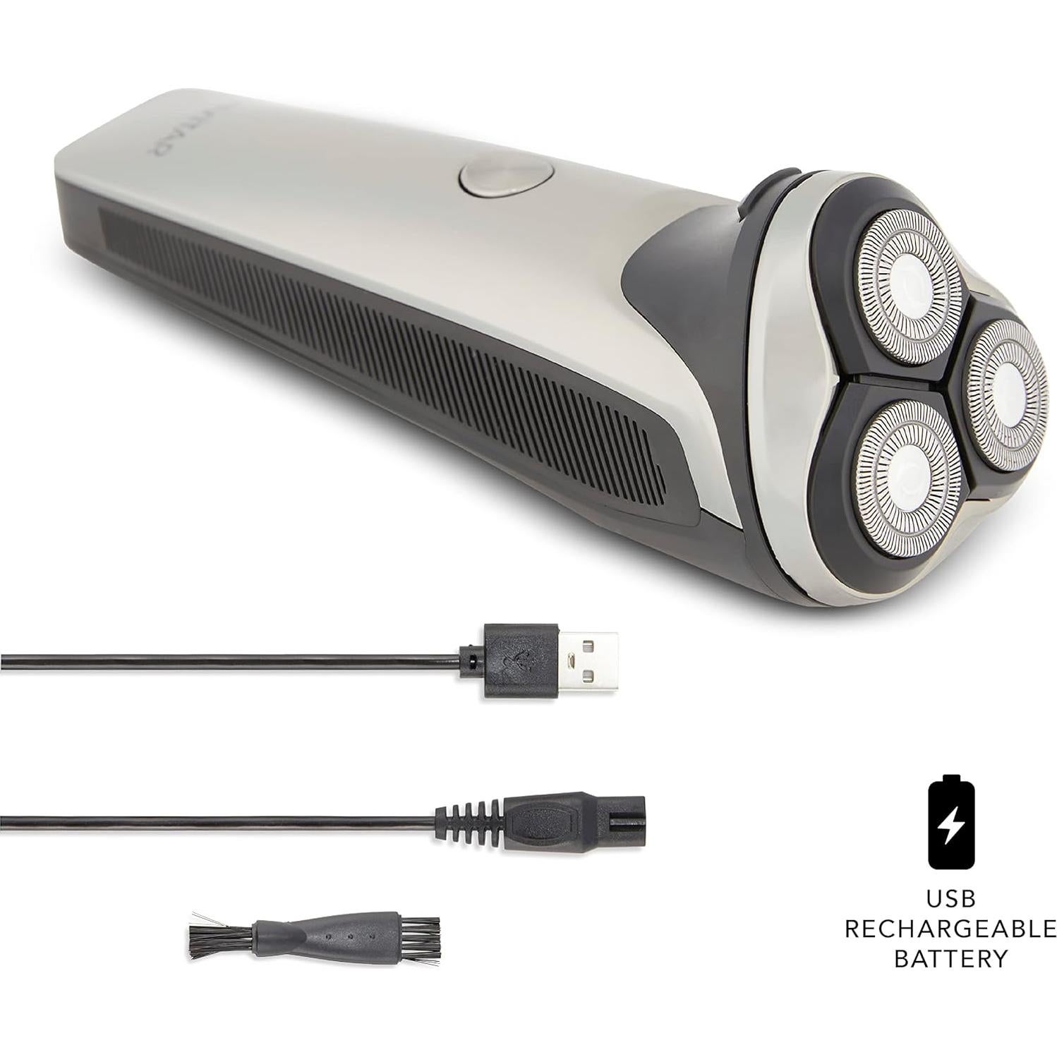 Afeitadora Rotativa Inalámbrica VIVITAR 3 Cabezas Acero Inoxidable