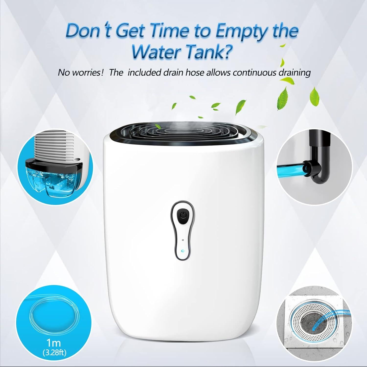 Deshumidificador Posdry 800ml Portátil Silencioso Automático