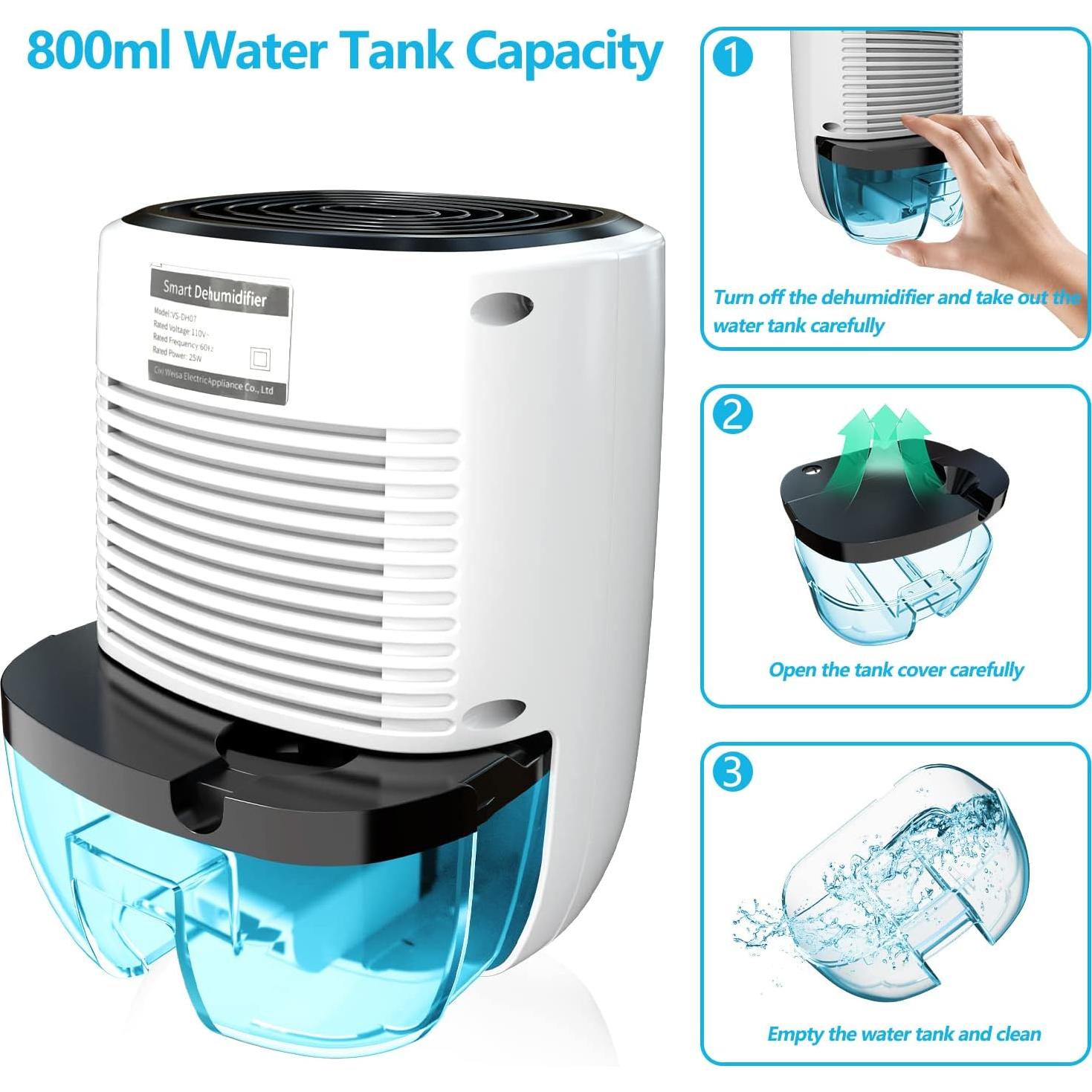 Deshumidificador Posdry 800ml Portátil Silencioso Automático