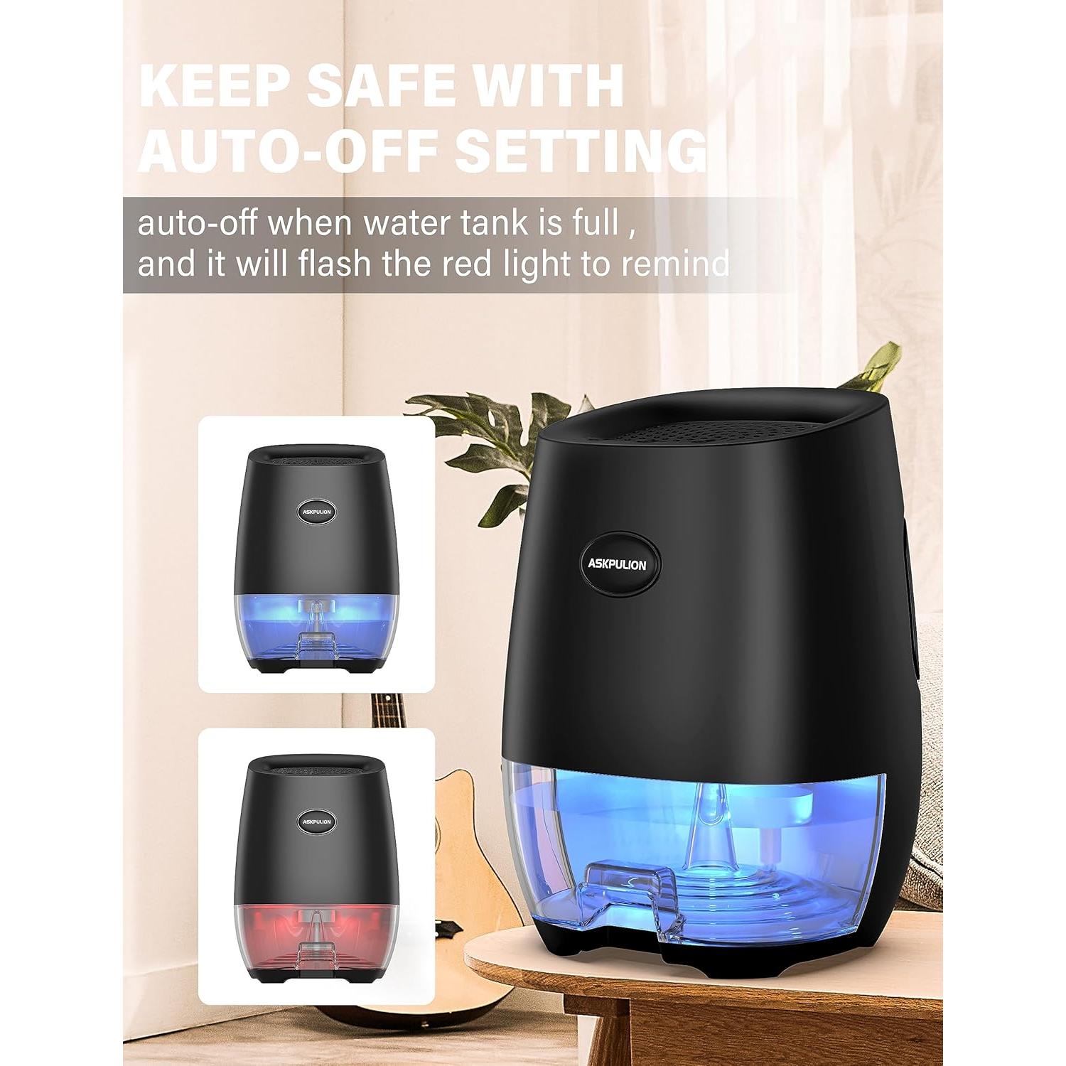 Deshumidificador portátil ASKULION 35oz automático silencioso