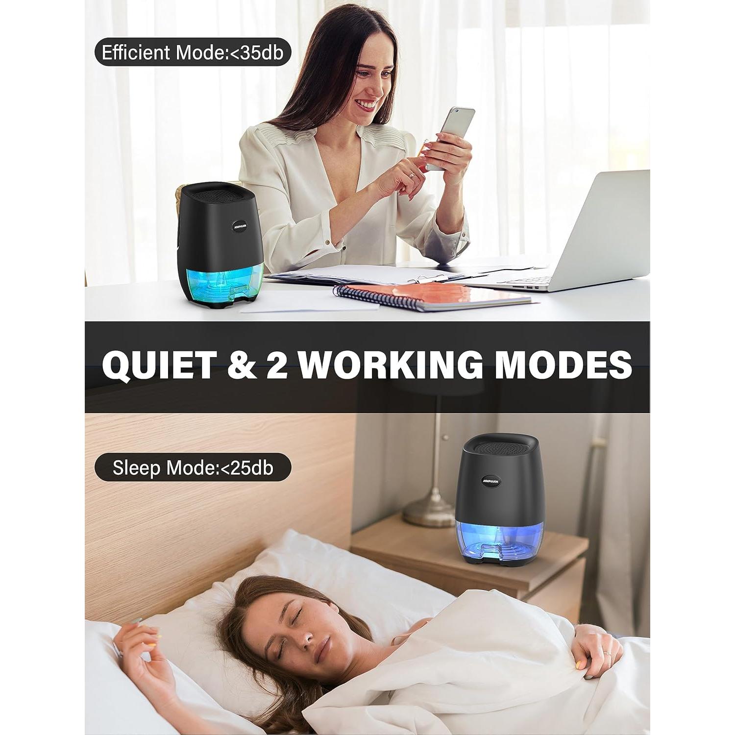 Deshumidificador portátil ASKULION 35oz automático silencioso