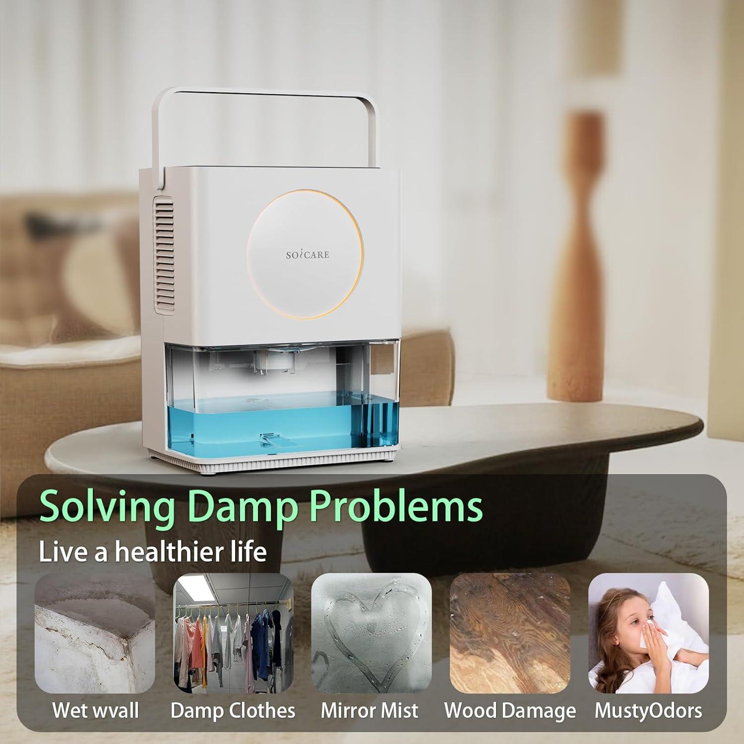 Deshumidificador SOICARE 3.2L Blanco con Filtro HEPA