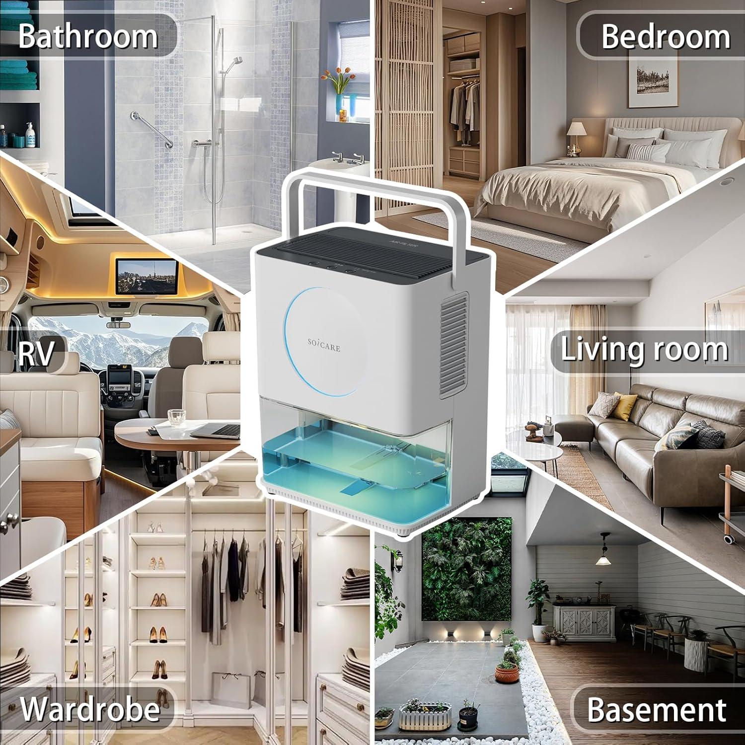 Deshumidificador SOICARE 3.2L Blanco con Filtro HEPA