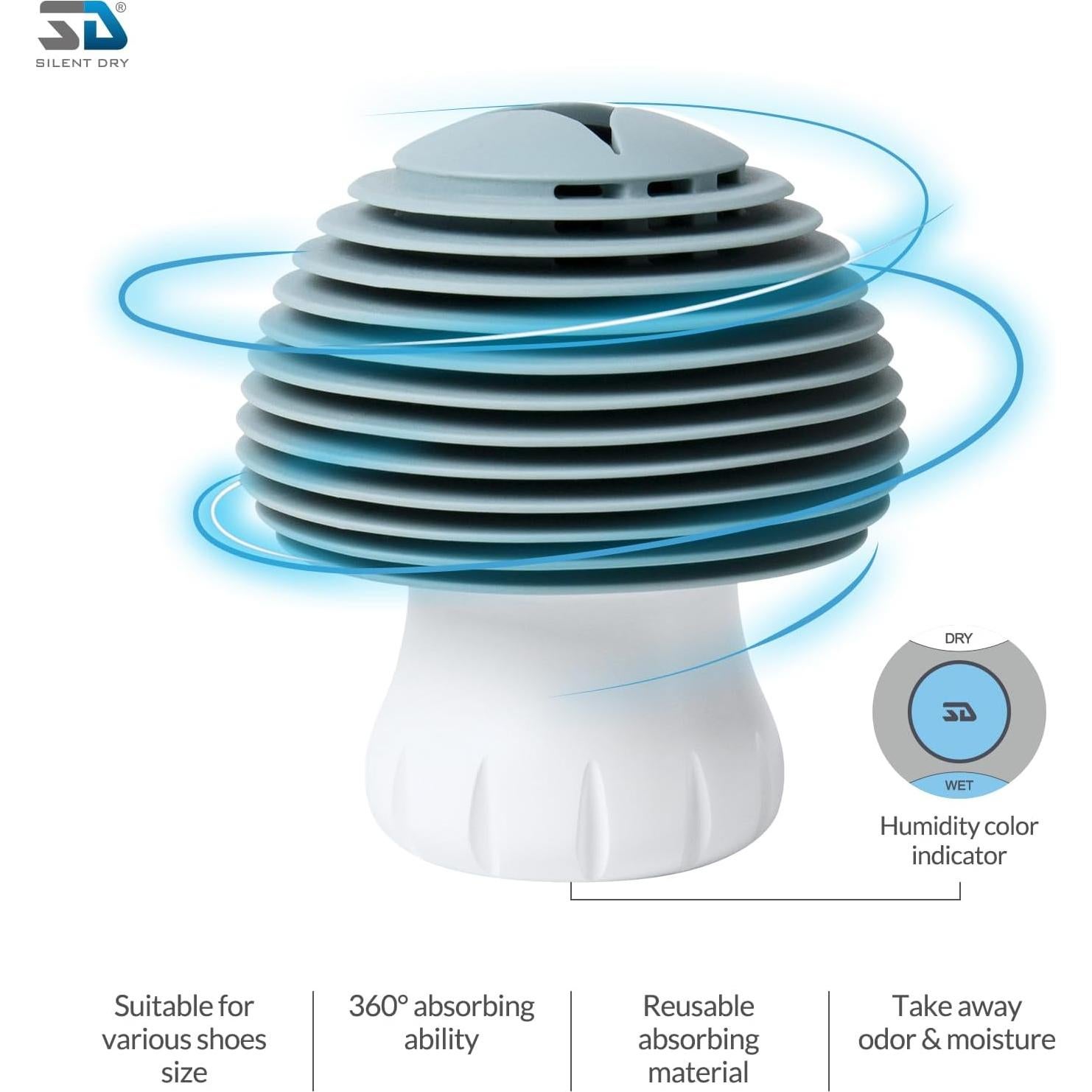 Deshumidificador Portátil SD SILENT DRY 20L Recargable Azul