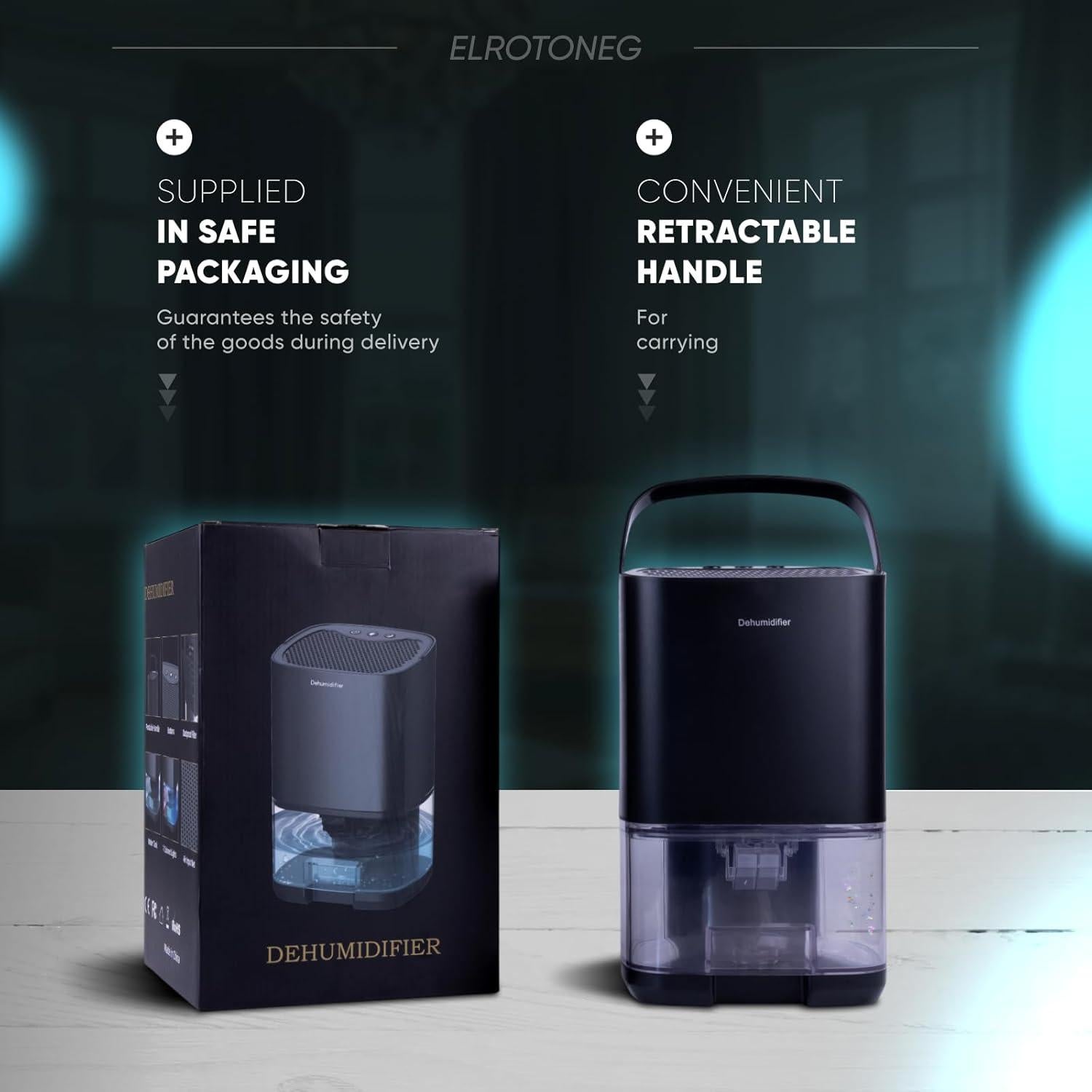 Deshumidificador ELROTONEG H2102 1.04L 27.87m² Automático