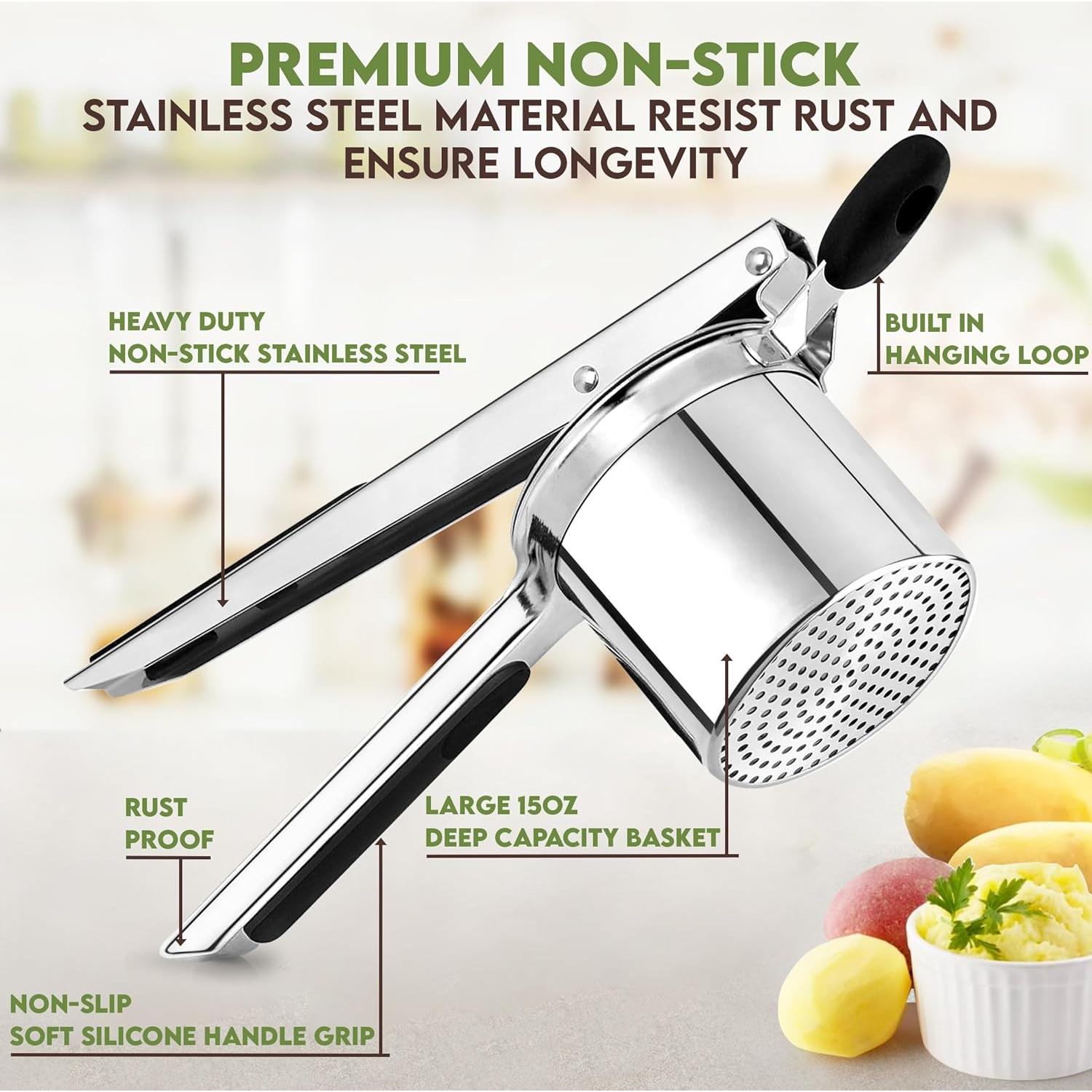 Prensa de Papa Havenity 425g Acero Inoxidable 3 Discos