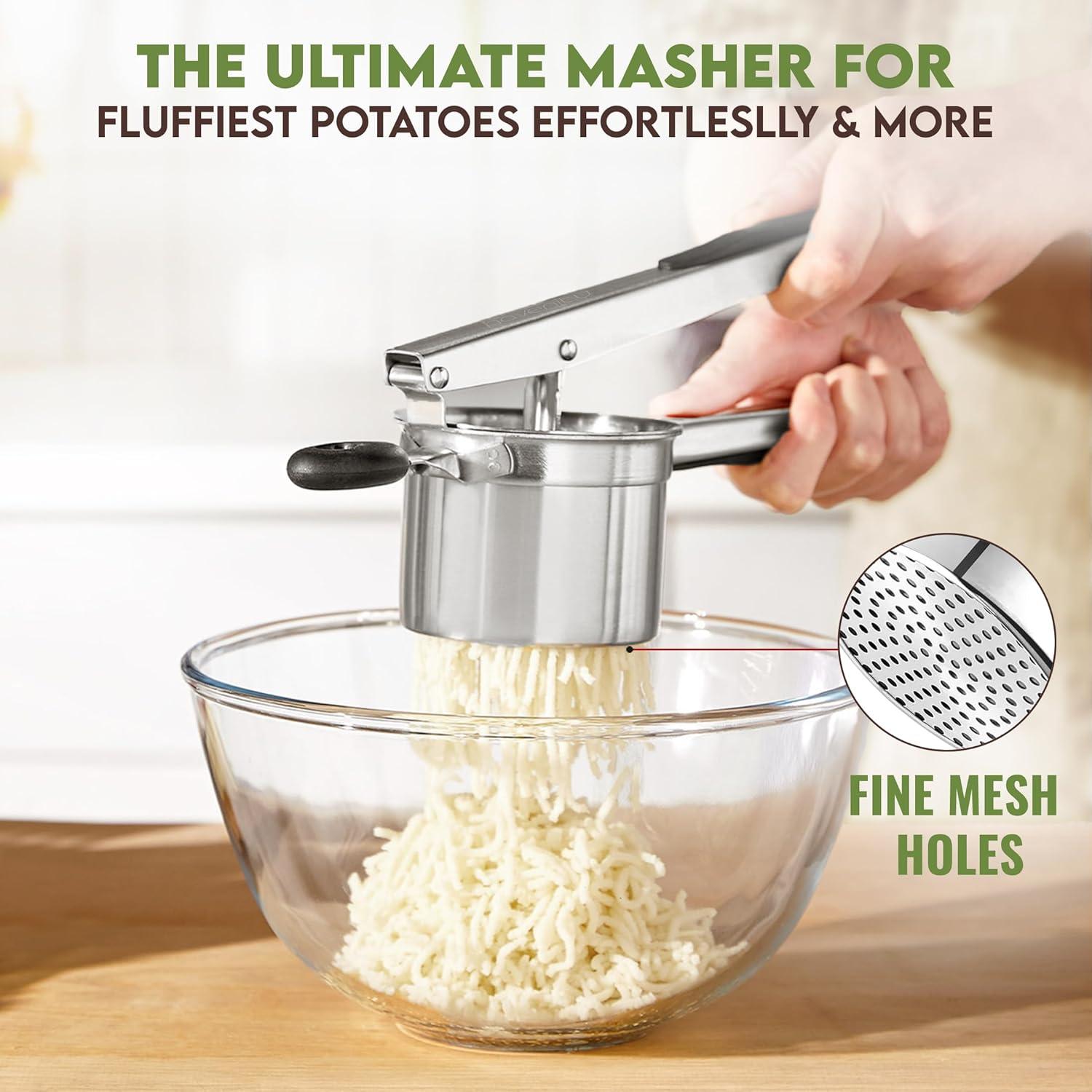 Prensa de Papa Havenity 425g Acero Inoxidable 3 Discos