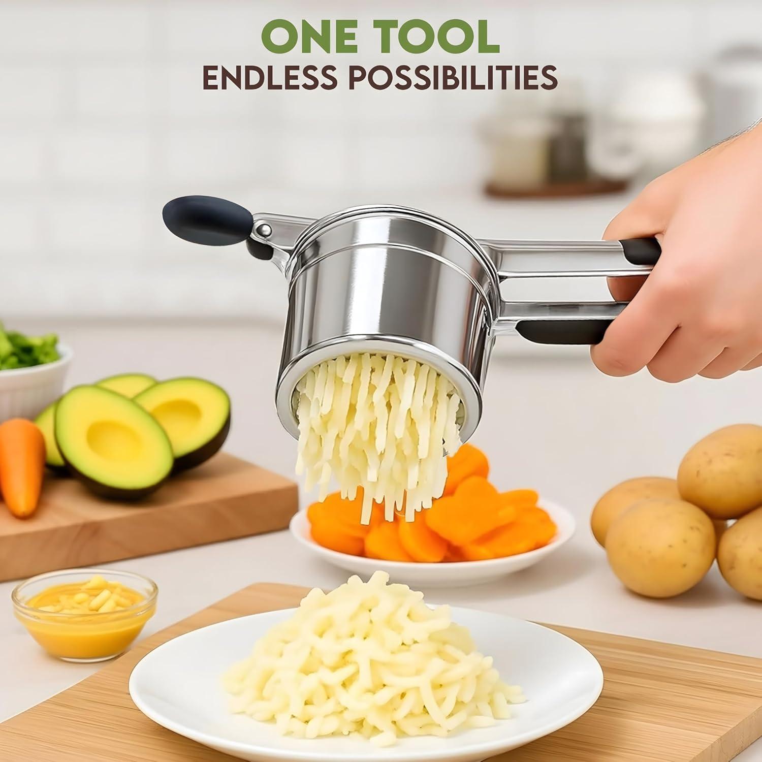 Prensa de Papa Havenity 425g Acero Inoxidable 3 Discos