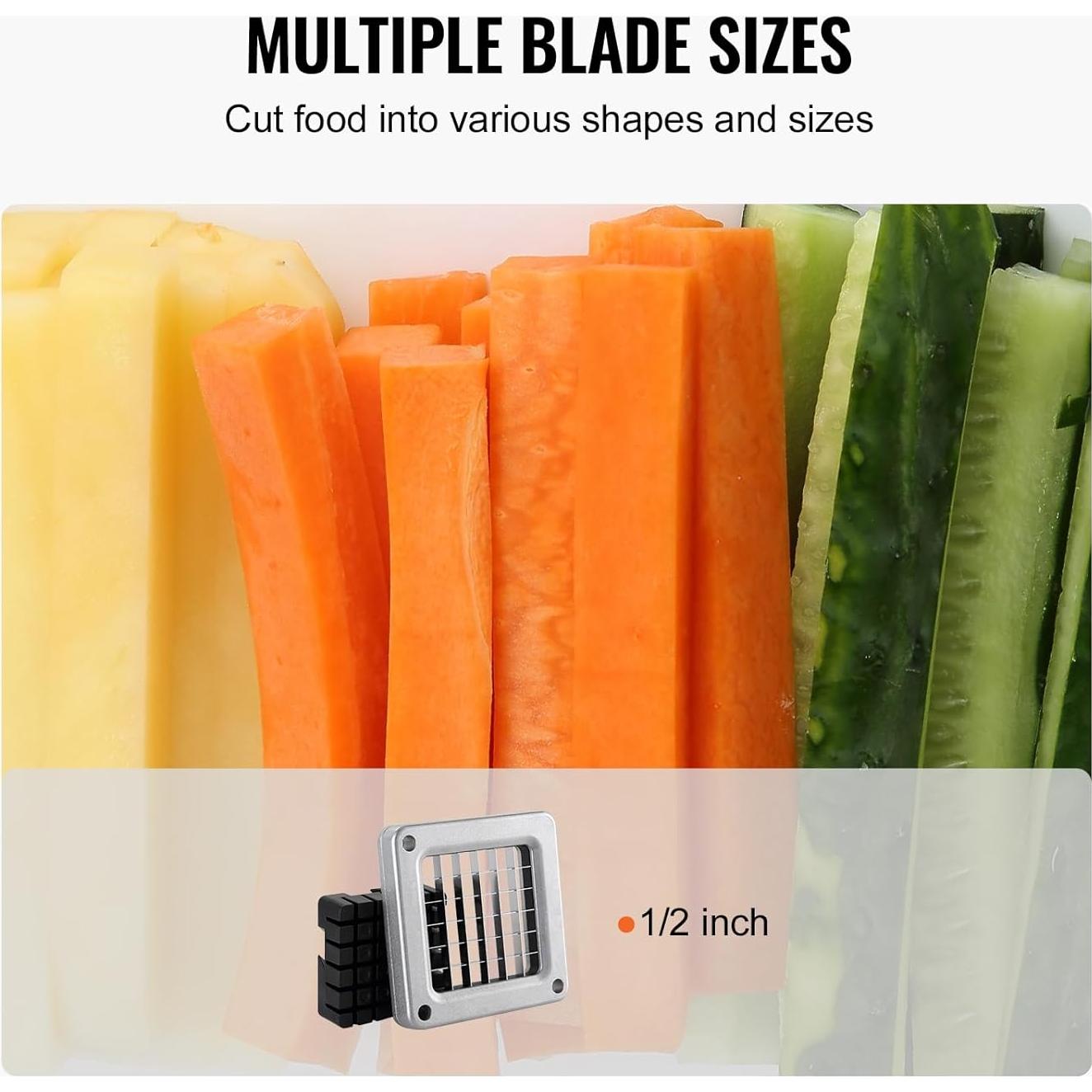 Cortador de Papas Fritas VEVOR Manual 1.27 cm Acero Inoxidable