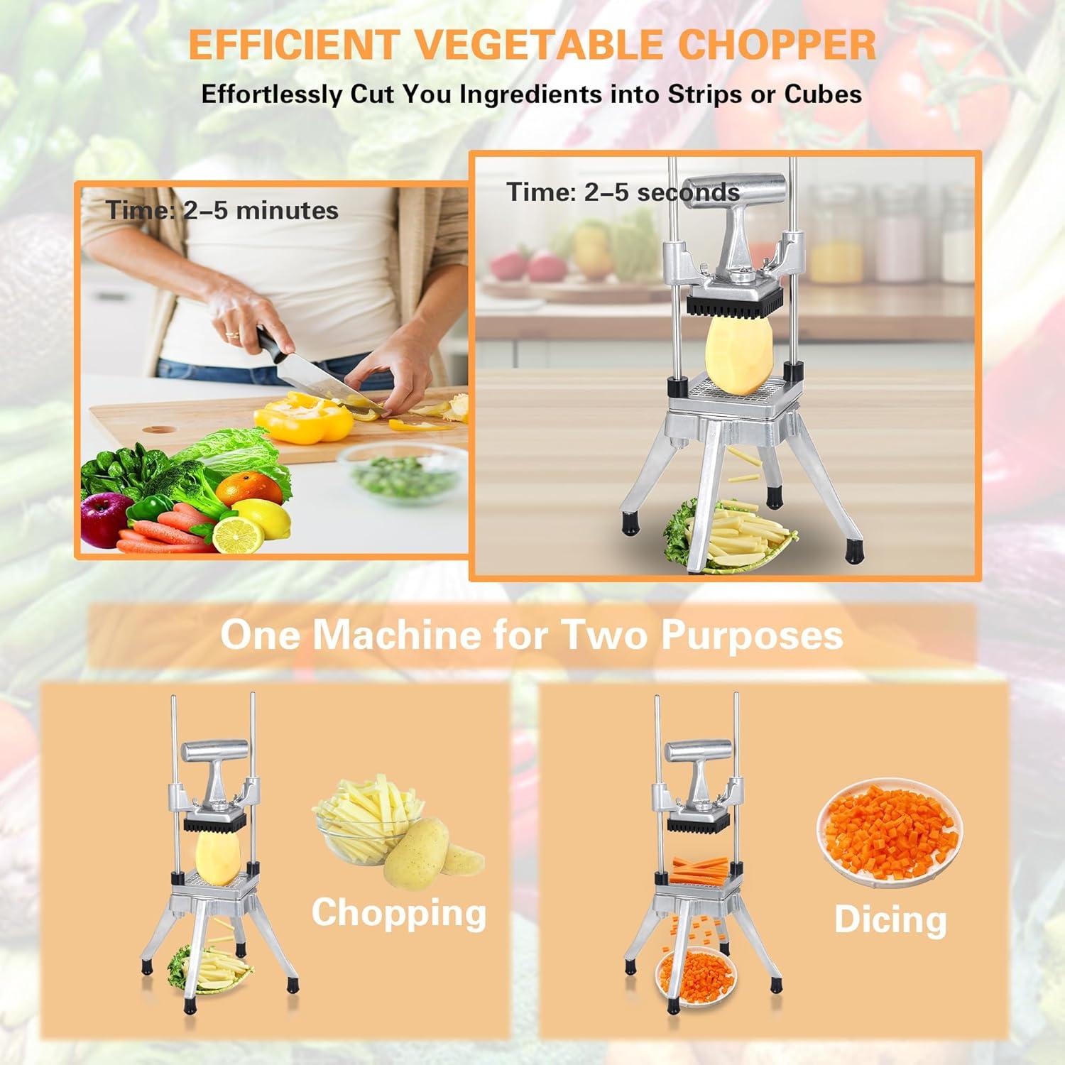 Cortador de Verduras Hakka MX-104 Acero Inoxidable 3 Cuchillas