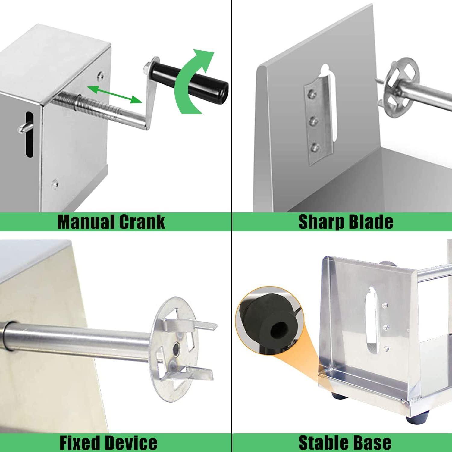 Cortador de Espiral de Papa AIDOIT Manual Acero Inoxidable