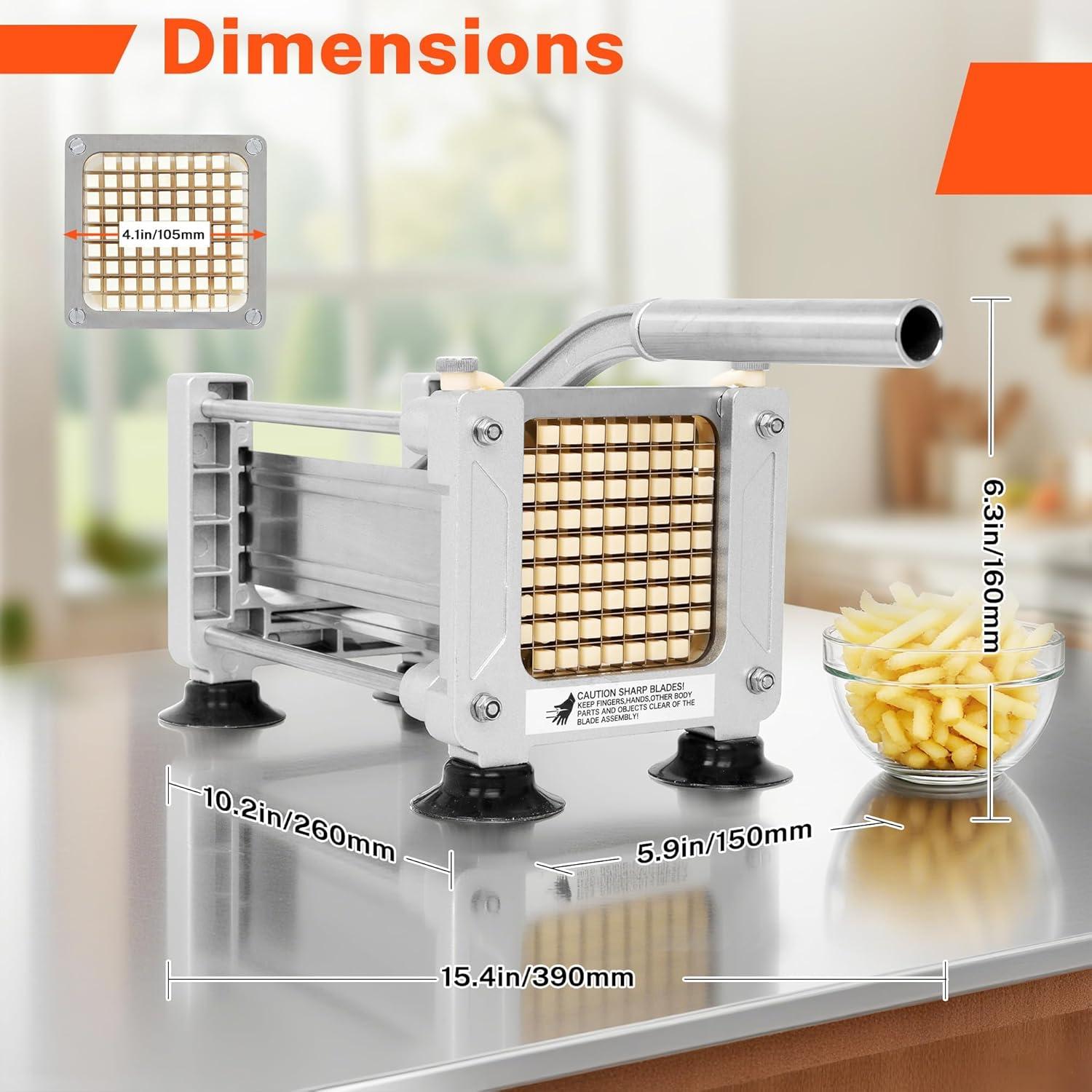 Cortador de Papas Fritas FSUON Acero Inoxidable 3 Cuchillas