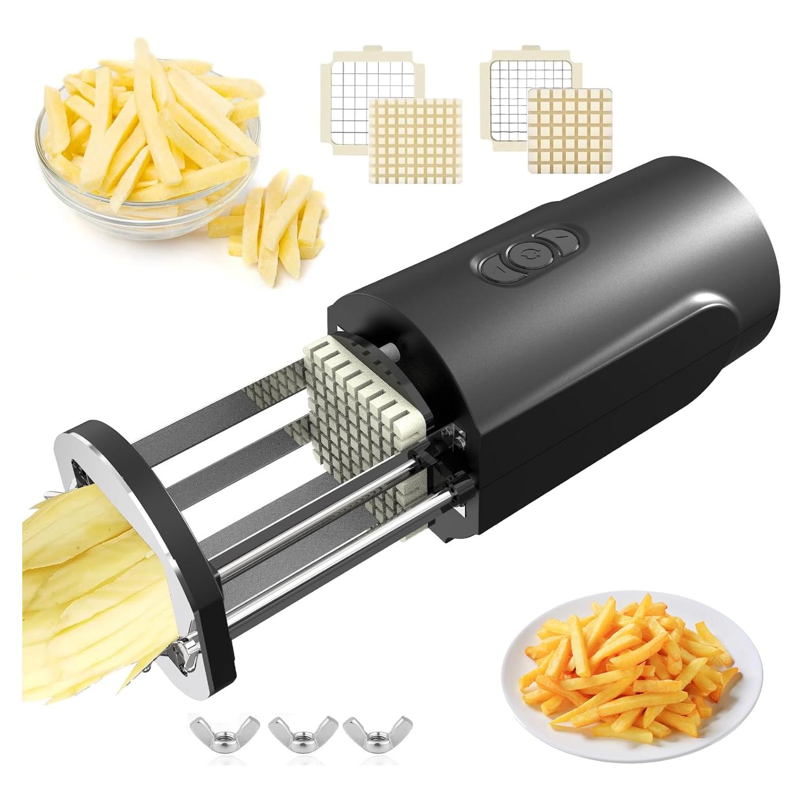 Cortador de Papas Fritas Eléctrico Demine 3.01 kg con Cuchillas Inox