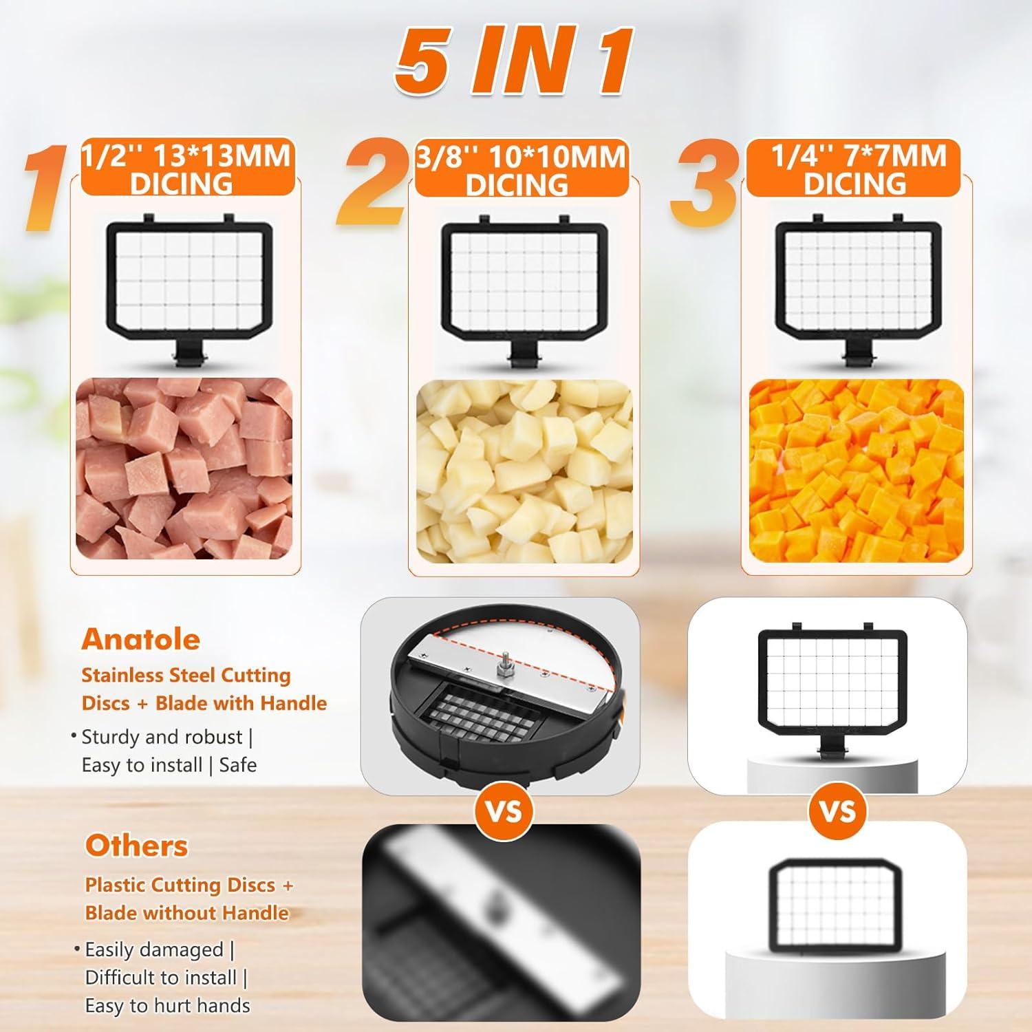 Cortador de Verduras Eléctrico Anatole VD-3 5 en 1 300W 16 Tazas