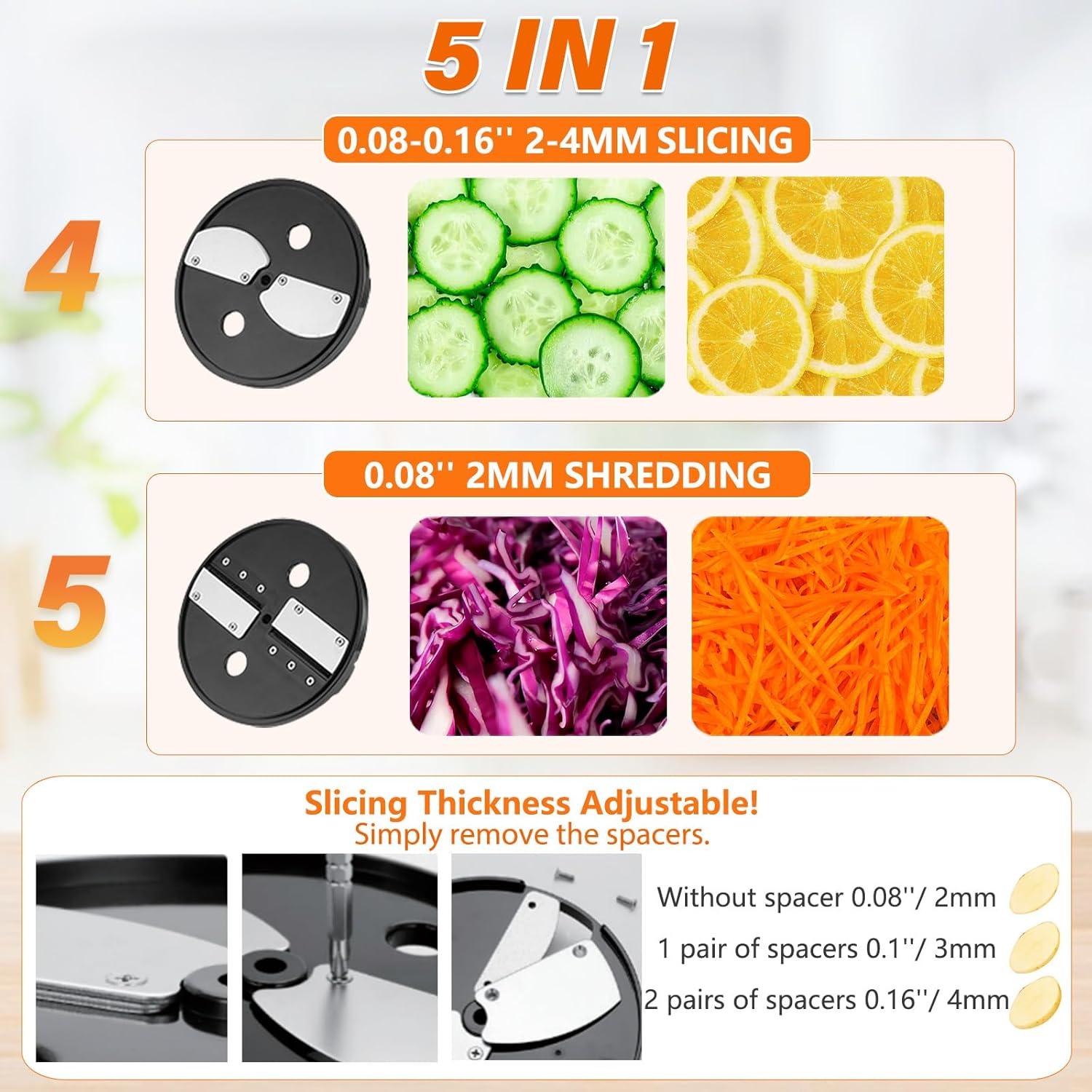 Cortador de Verduras Eléctrico Anatole VD-3 5 en 1 300W 16 Tazas