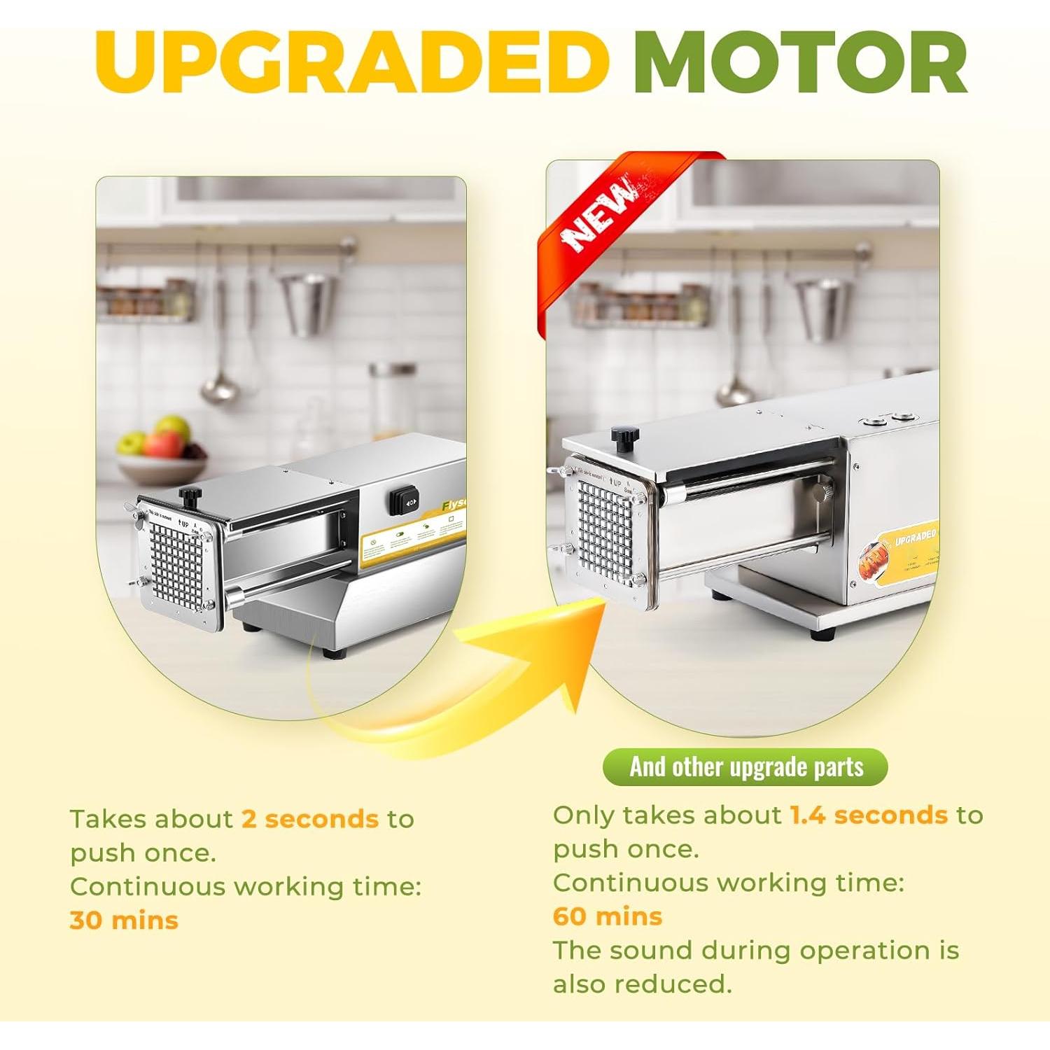 Cortador de Papas Fritas Automático Flyseago 5 Cuchillas Acero Inoxidable