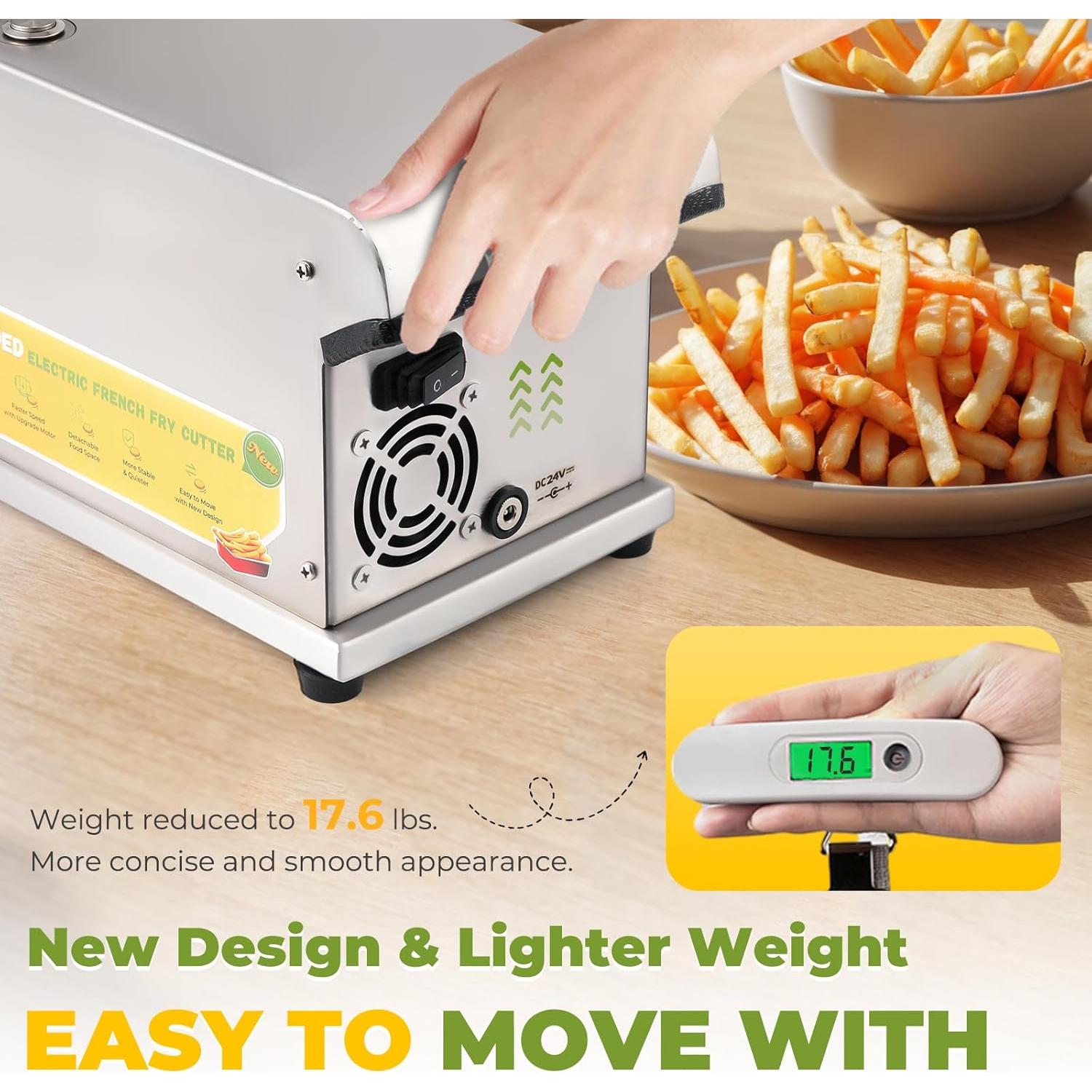 Cortador de Papas Fritas Automático Flyseago 5 Cuchillas Acero Inoxidable