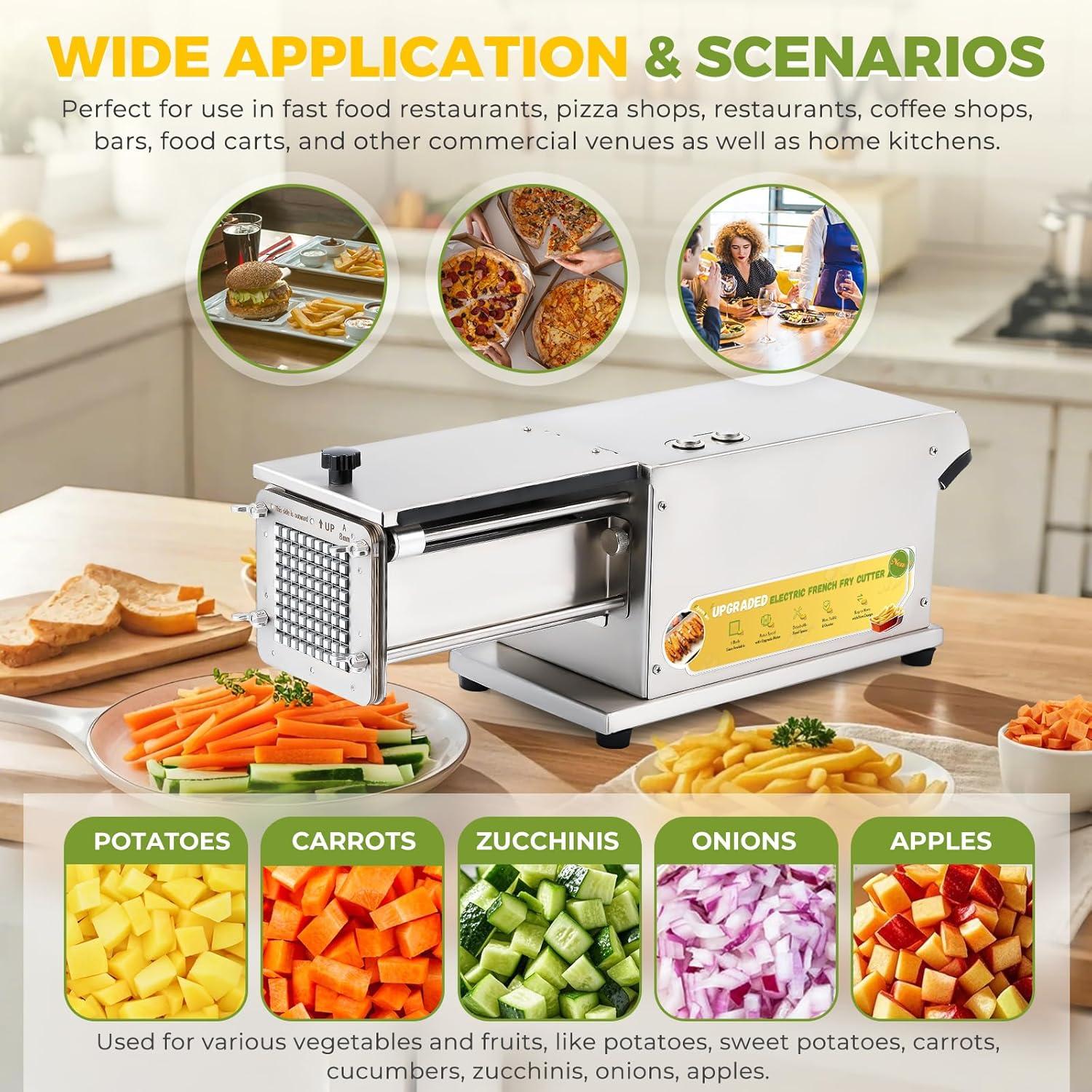 Cortador de Papas Fritas Automático Flyseago 5 Cuchillas Acero Inoxidable