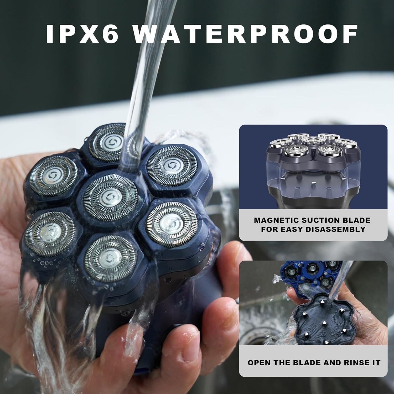 Afeitadora Eléctrica para Cabeza Calva KOMINGDON 7D Impermeable