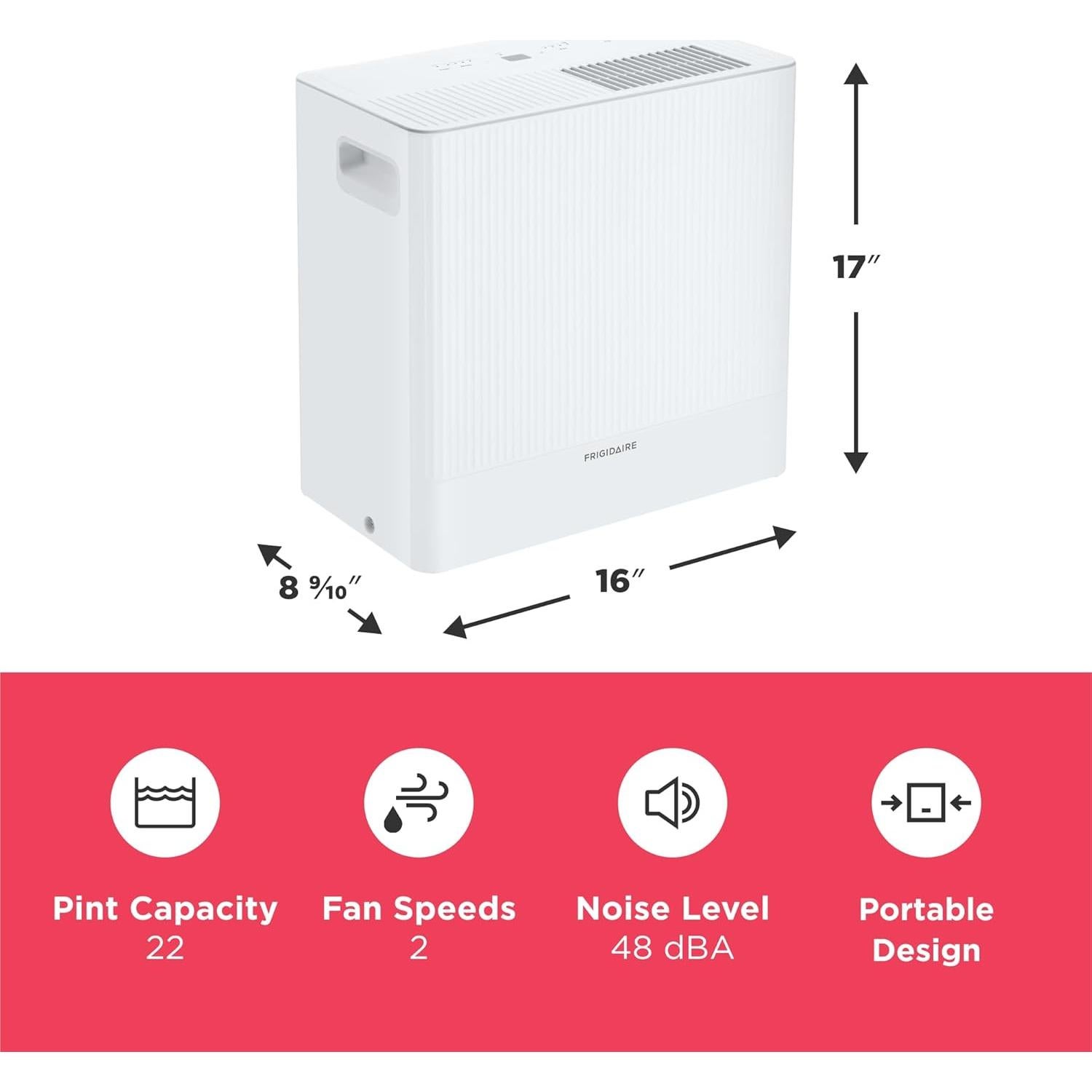 Deshumidificador Frigidaire FHDD2233W1 22 Pintas Blanco Energy Star