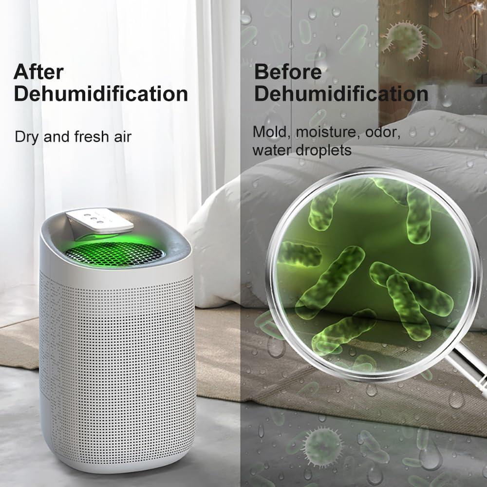 Deshumidificador Sefaul 1000ml con Purificador HEPA 74.32m²