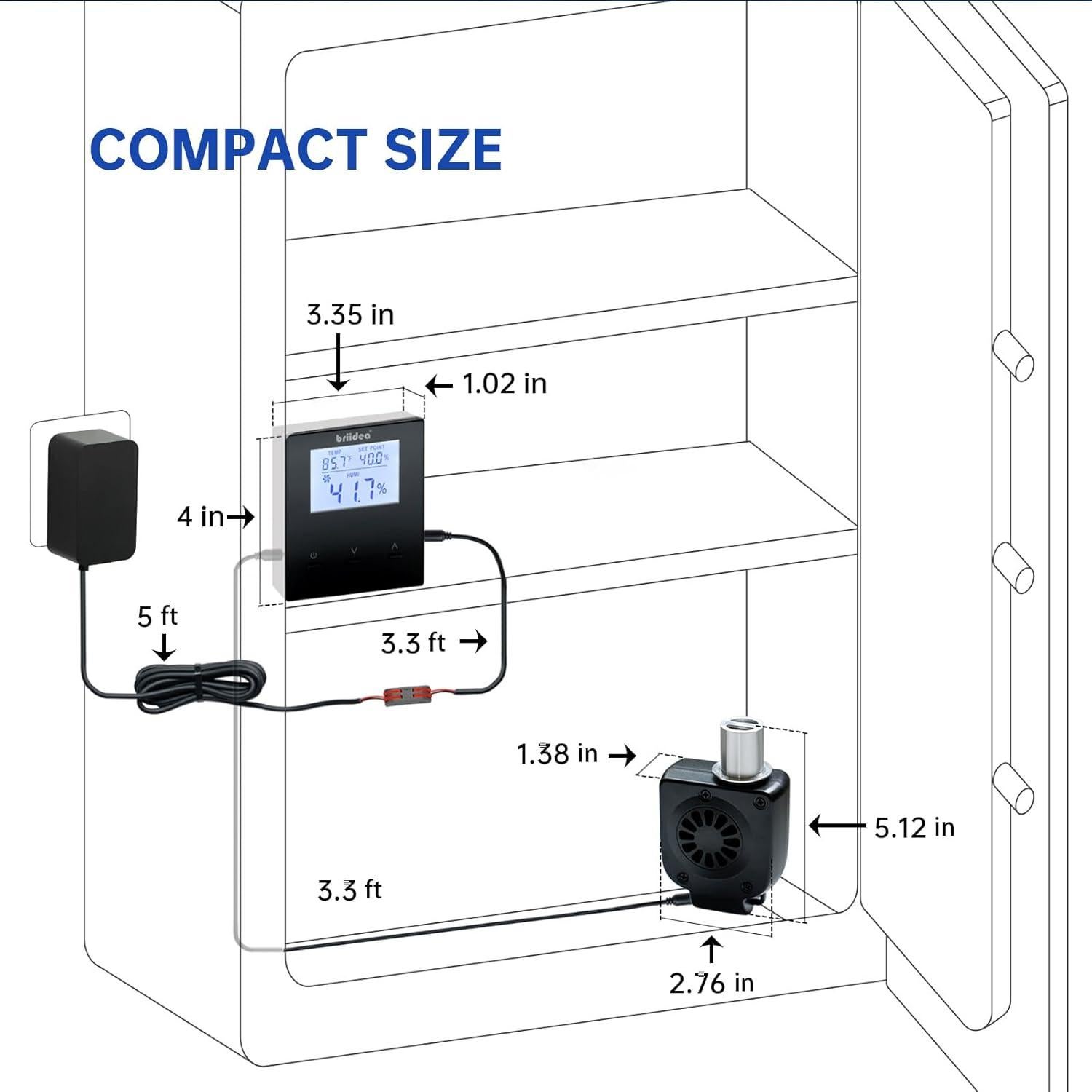 Deshumidificador Inteligente Briidea MK-169 para Cajas Fuertes 8.5 m³
