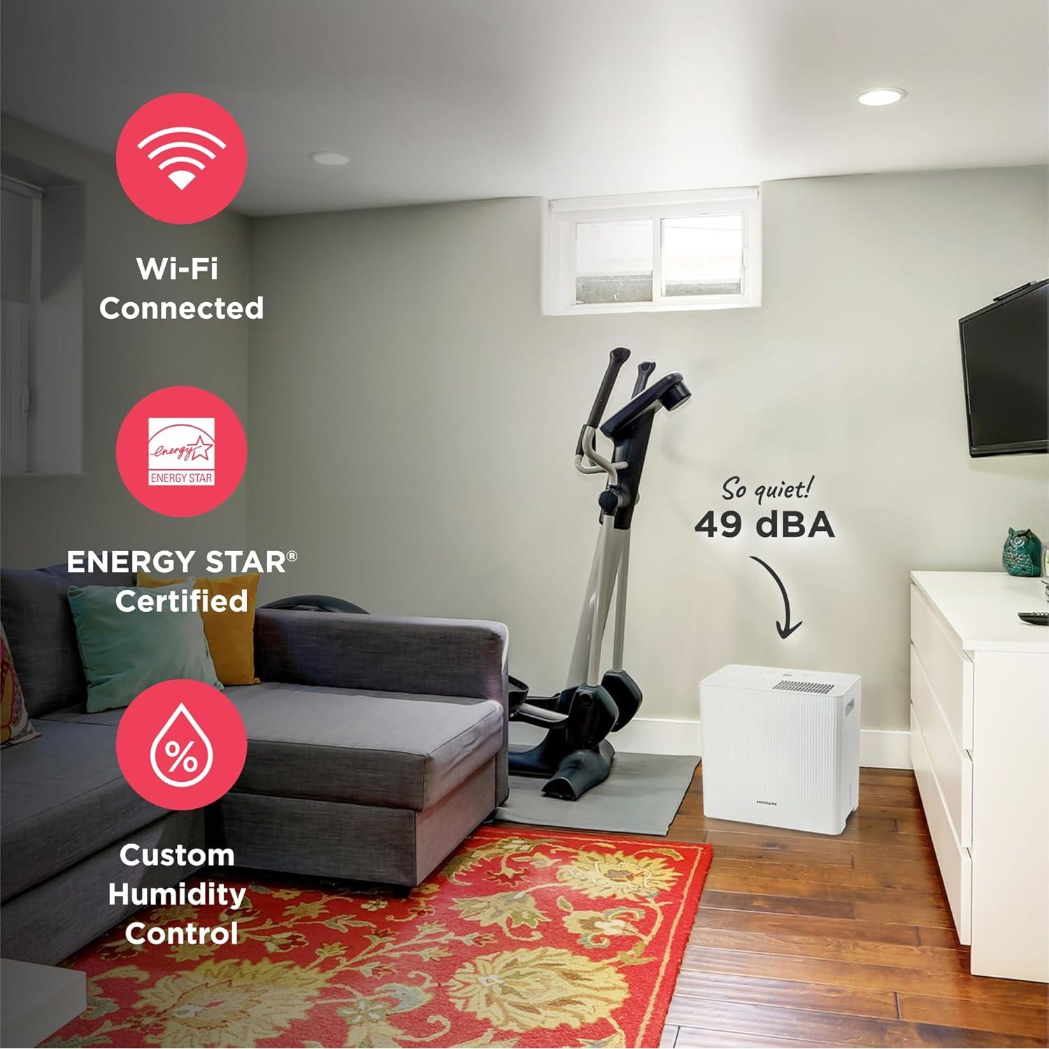 Deshumidificador Frigidaire 50 Pintas Wi-Fi Energy Star Blanco