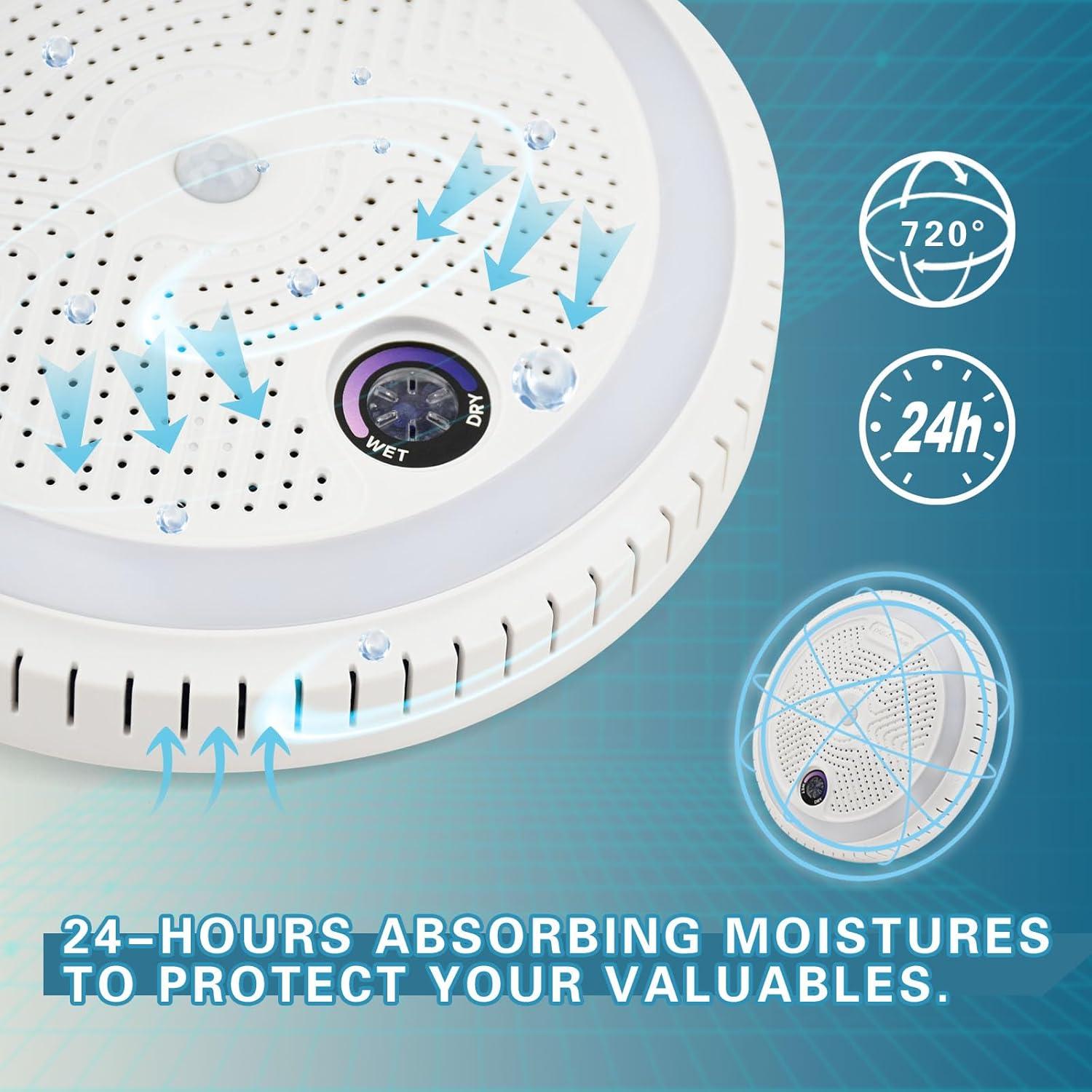 Deshumidificador Recargable MAXSafes-D1 con Luz LED Sensor Movimiento