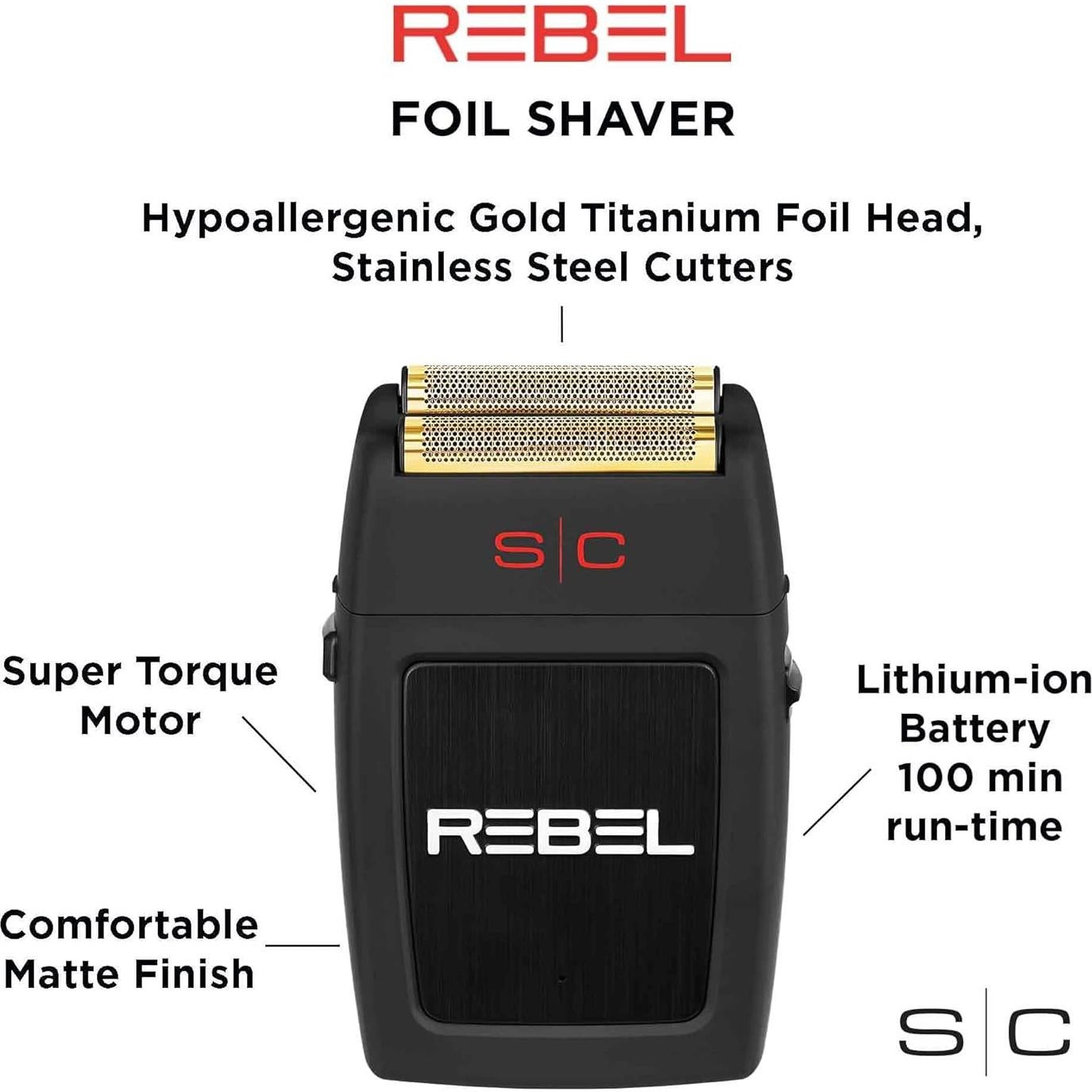 Afeitadora Doble Foil Inalámbrica StyleCraft Rebel - Motor Super Torque